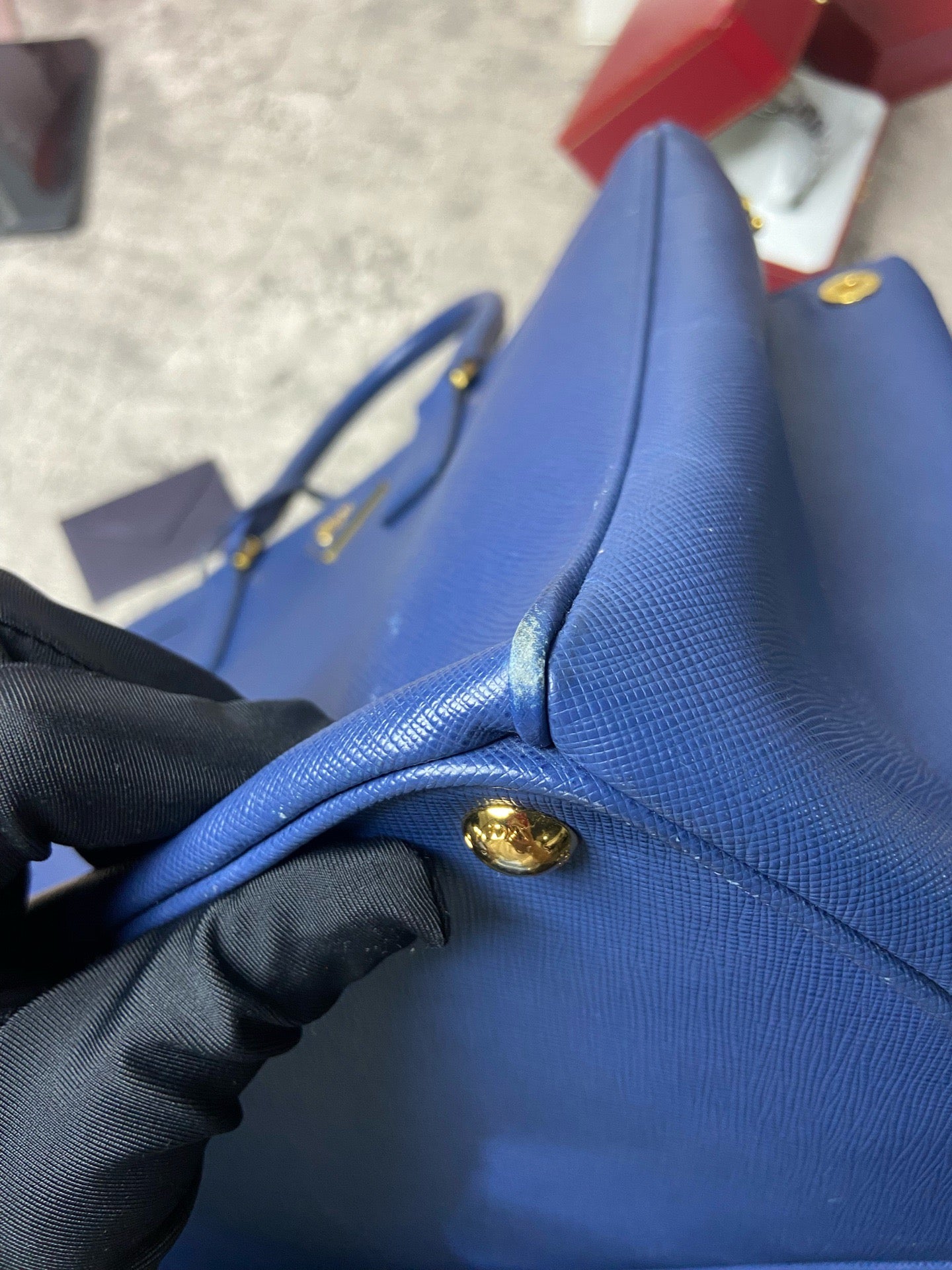 Prada - Saffiano Tote - Leather - Blue - (large)