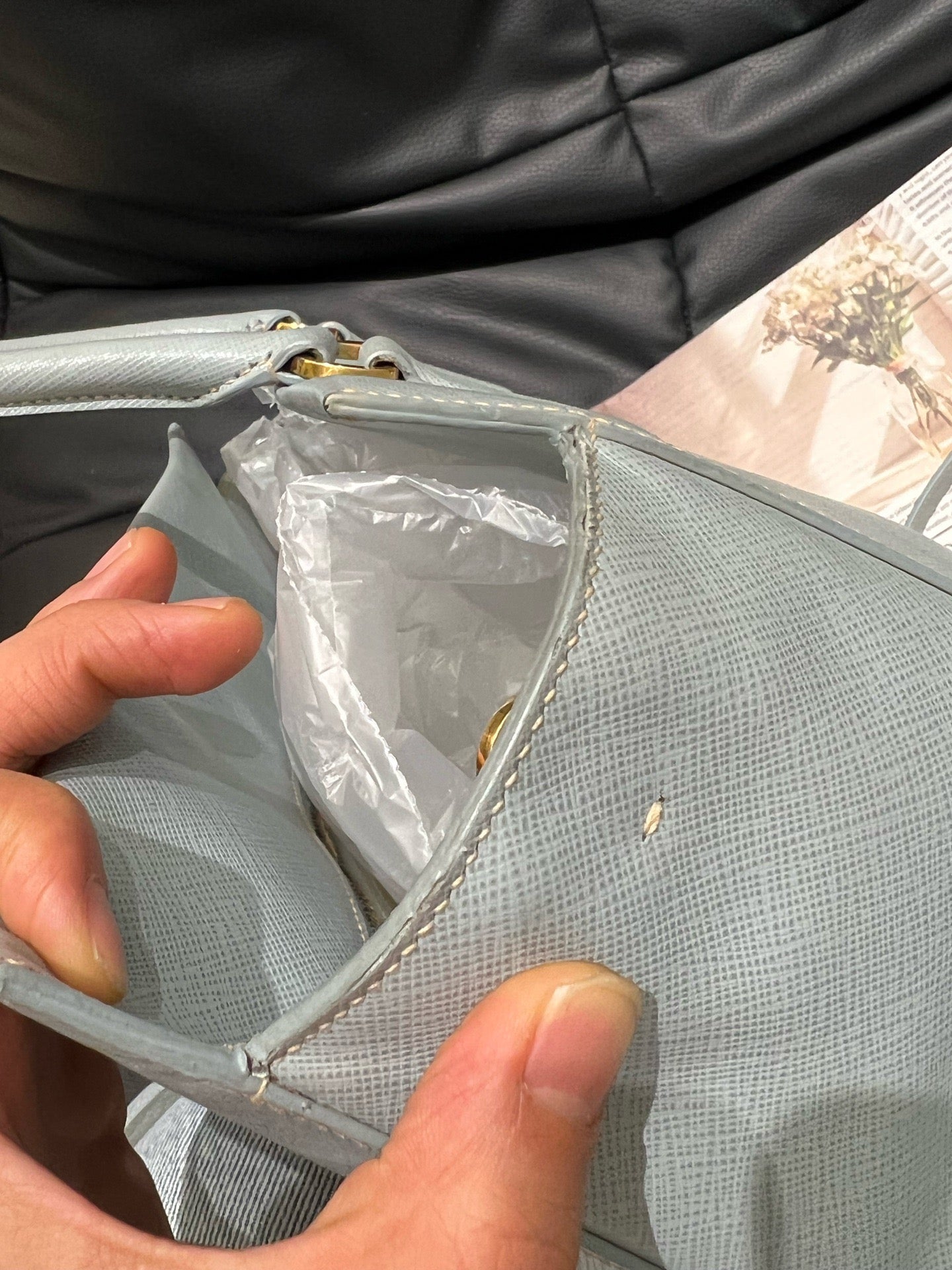 Prada - Saffiano Tote - Leather - Blue - (Large)