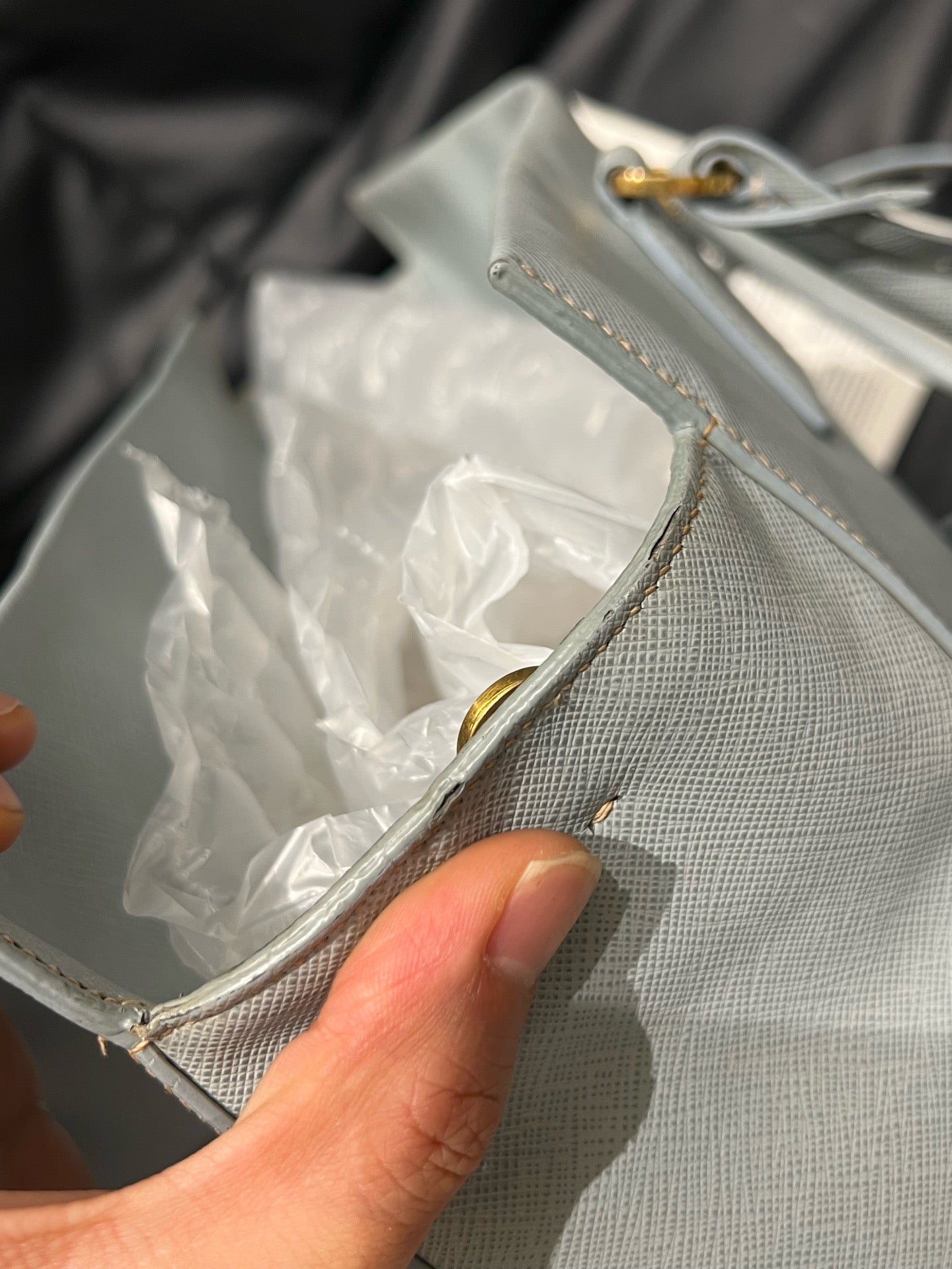 Prada - Saffiano Tote - Leather - Blue - (Large)