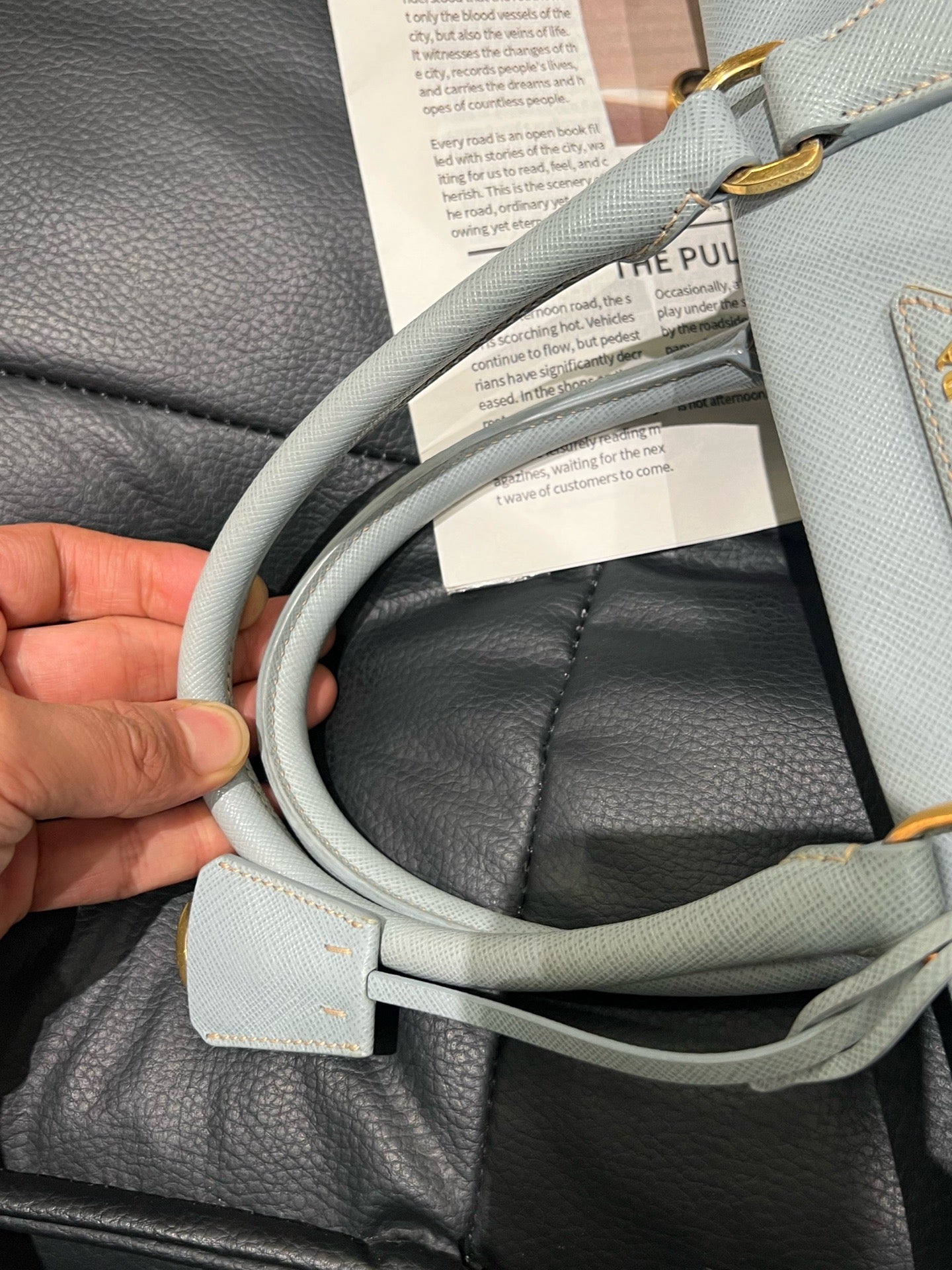 Prada - Saffiano Tote - Leather - Blue - (Large)