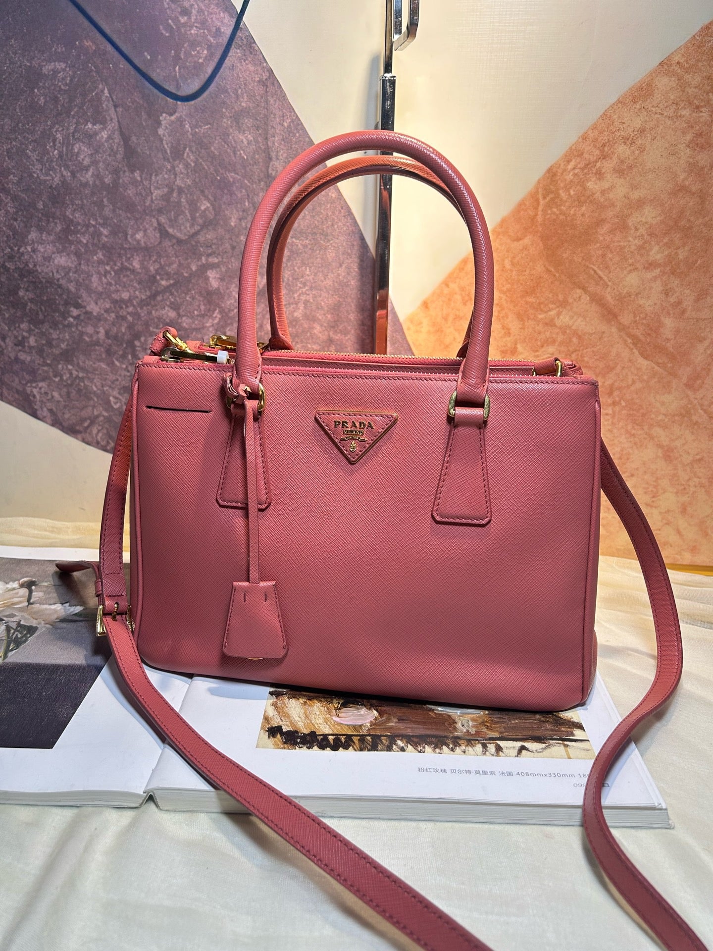 Prada - Saffiano Tote - Leather - Pink - (small)