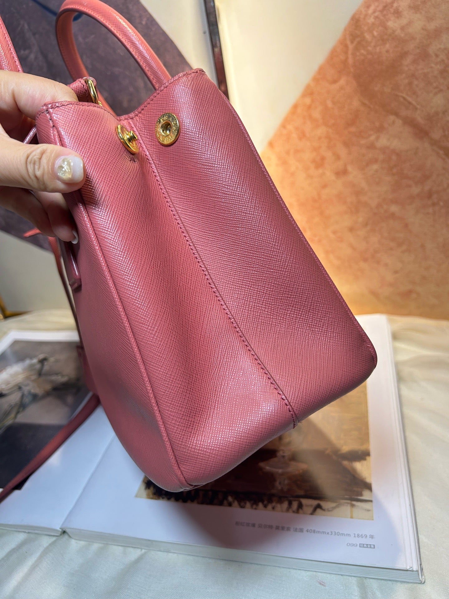 Prada - Saffiano Tote - Leather - Pink - (small)