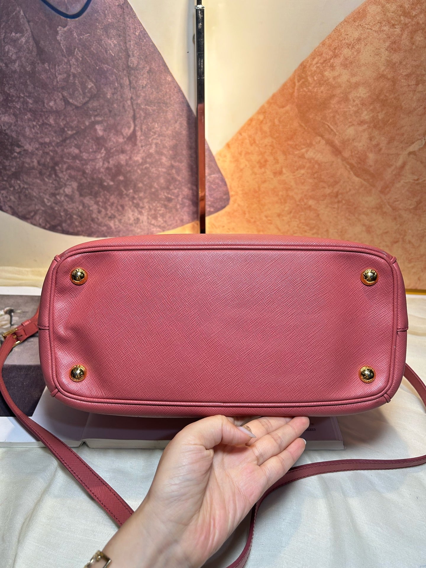 Prada - Saffiano Tote - Leather - Pink - (small)