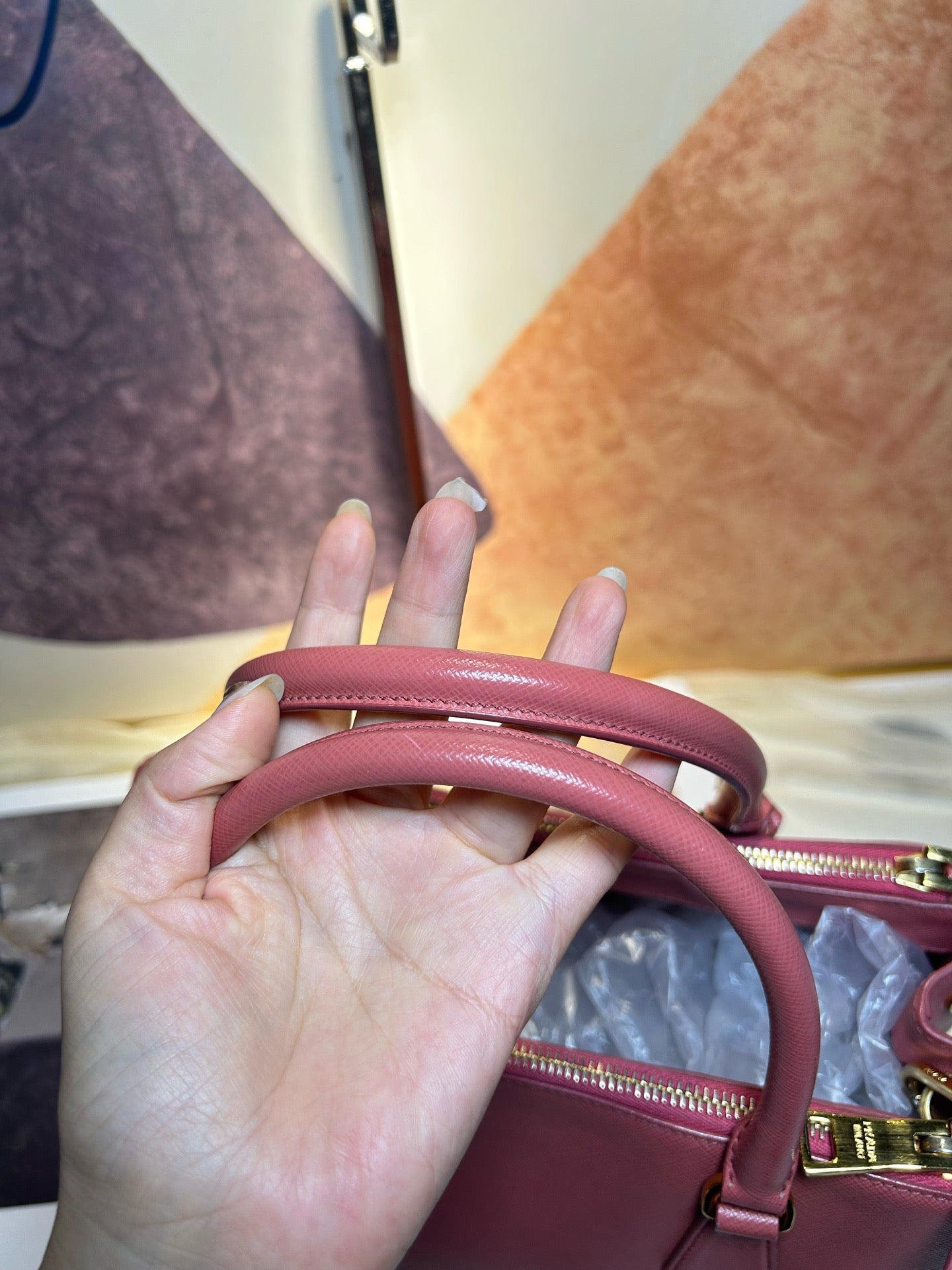 Prada - Saffiano Tote - Leather - Pink - (small)
