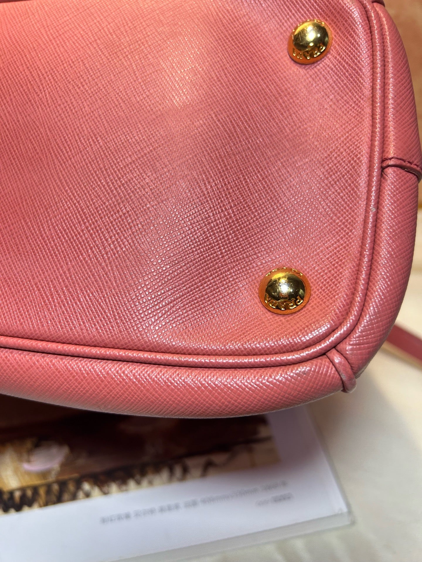 Prada - Saffiano Tote - Leather - Pink - (small)