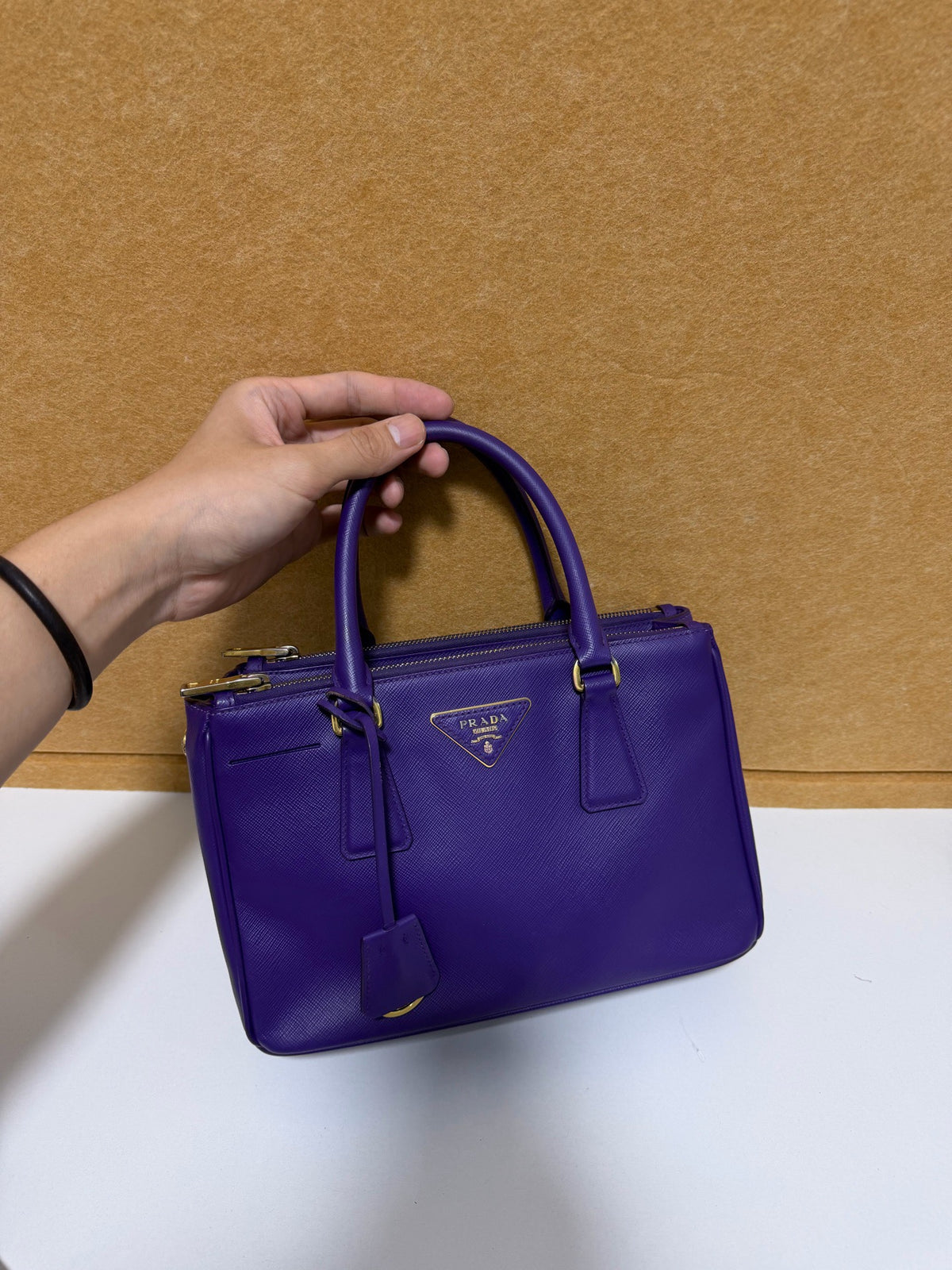 Prada - Saffiano Tote - Leather - Purple - (small)