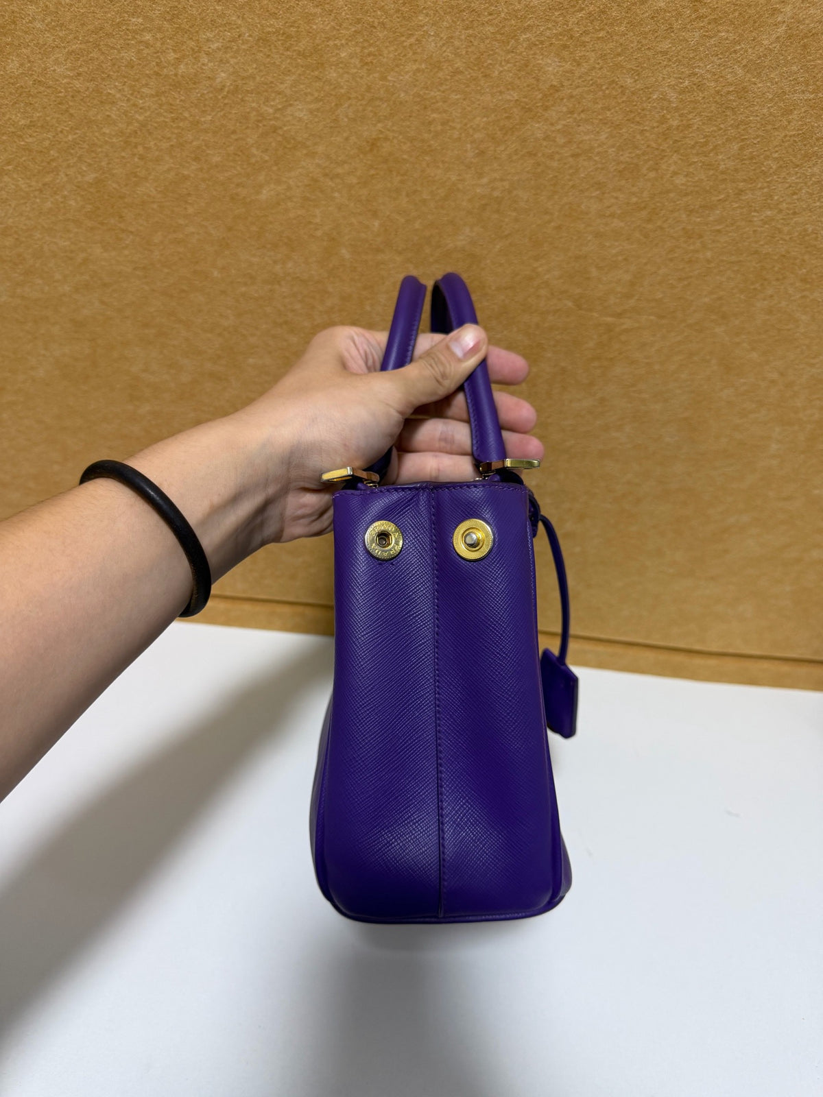 Prada - Saffiano Tote - Leather - Purple - (small)