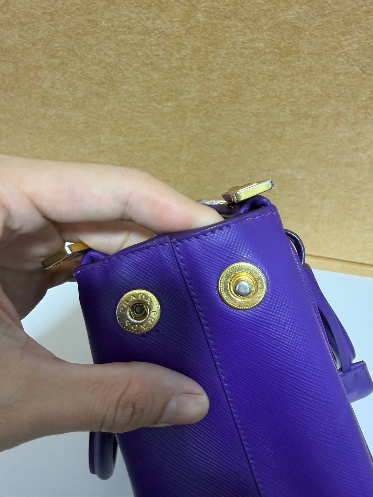 Prada - Saffiano Tote - Leather - Purple - (small)