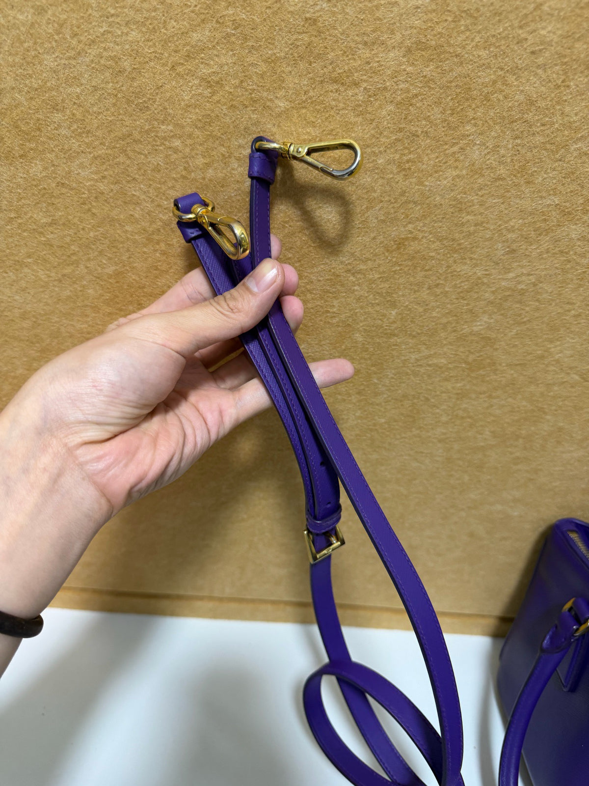 Prada - Saffiano Tote - Leather - Purple - (small)