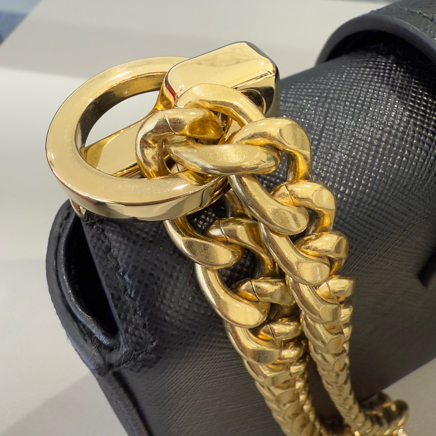Prada - Sidonie - Saffiano calfskin leather - Black with Gold-Tone Hardware - (Mini)