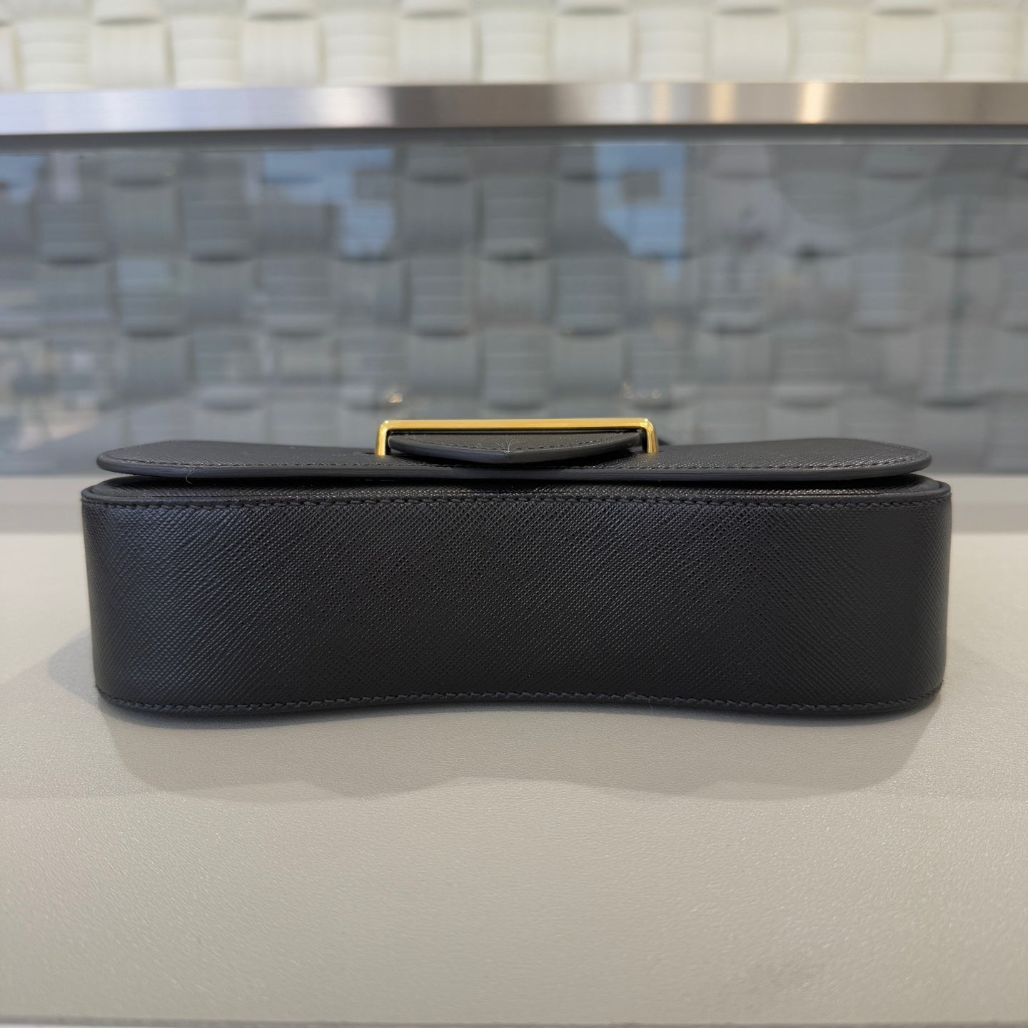 Prada - Sidonie - Saffiano calfskin leather - Black with Gold-Tone Hardware - (Mini)