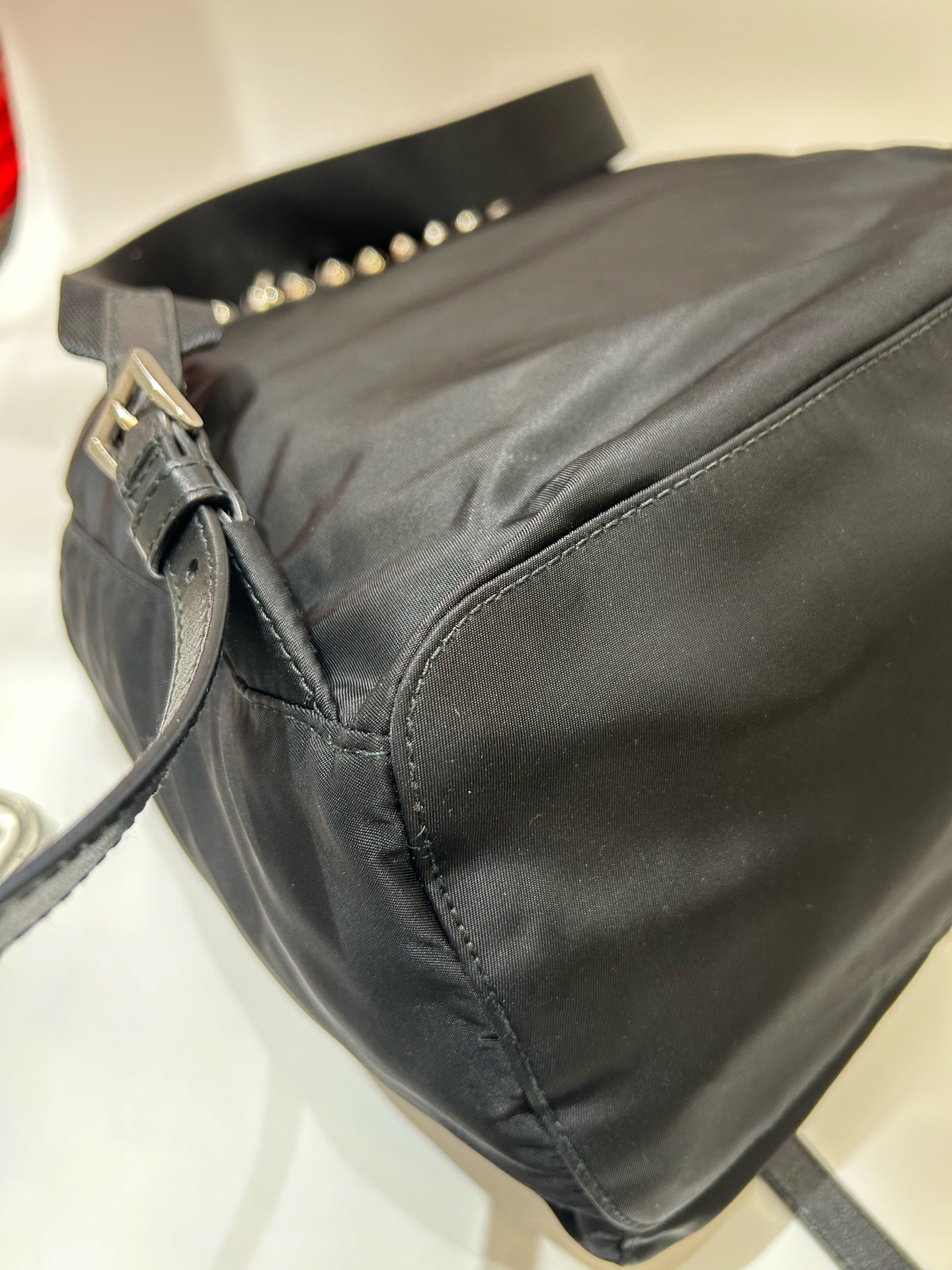 Prada - Studded Vela Backpack - Polyamide - Black - (medium)