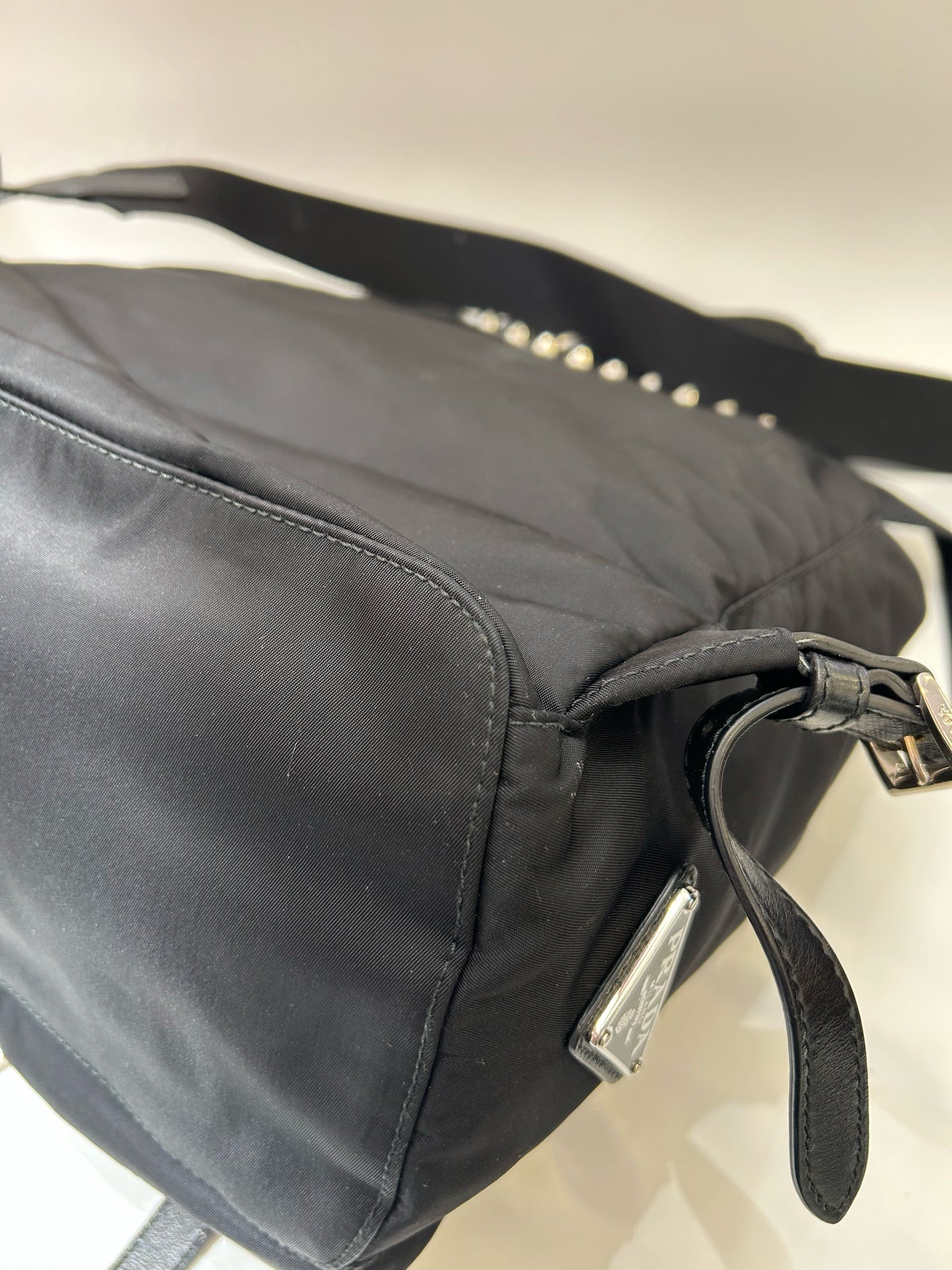 Prada - Studded Vela Backpack - Polyamide - Black - (medium)