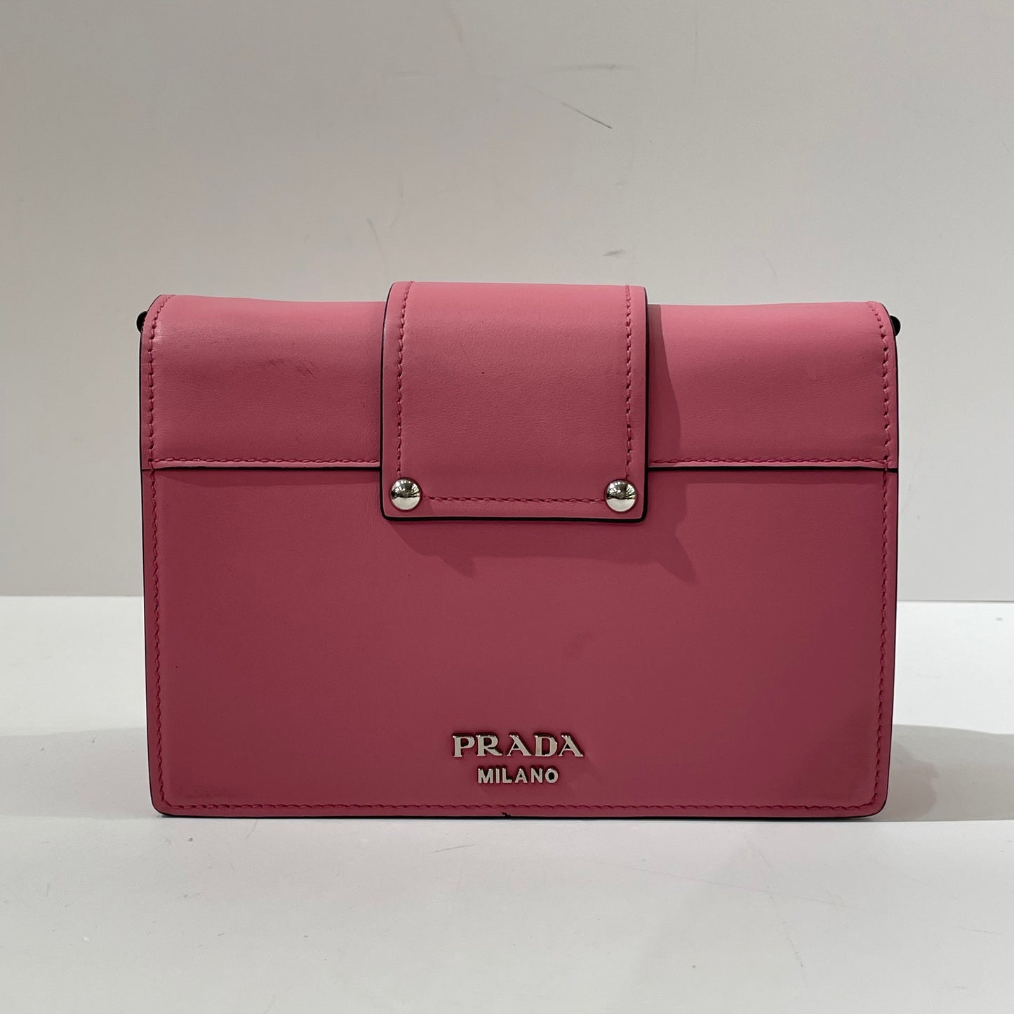 Prada - Tongue Flap Bag - Leather - Pink - (mini)
