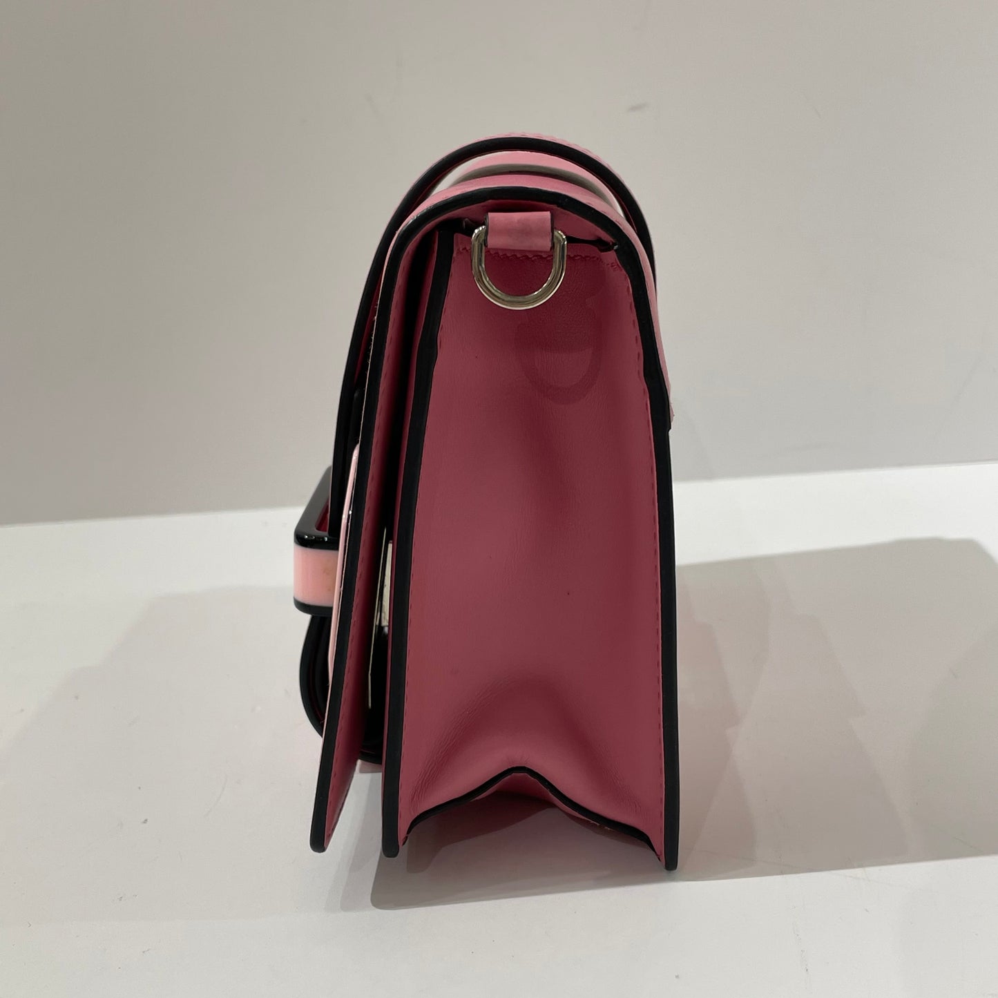 Prada - Tongue Flap Bag - Leather - Pink - (mini)