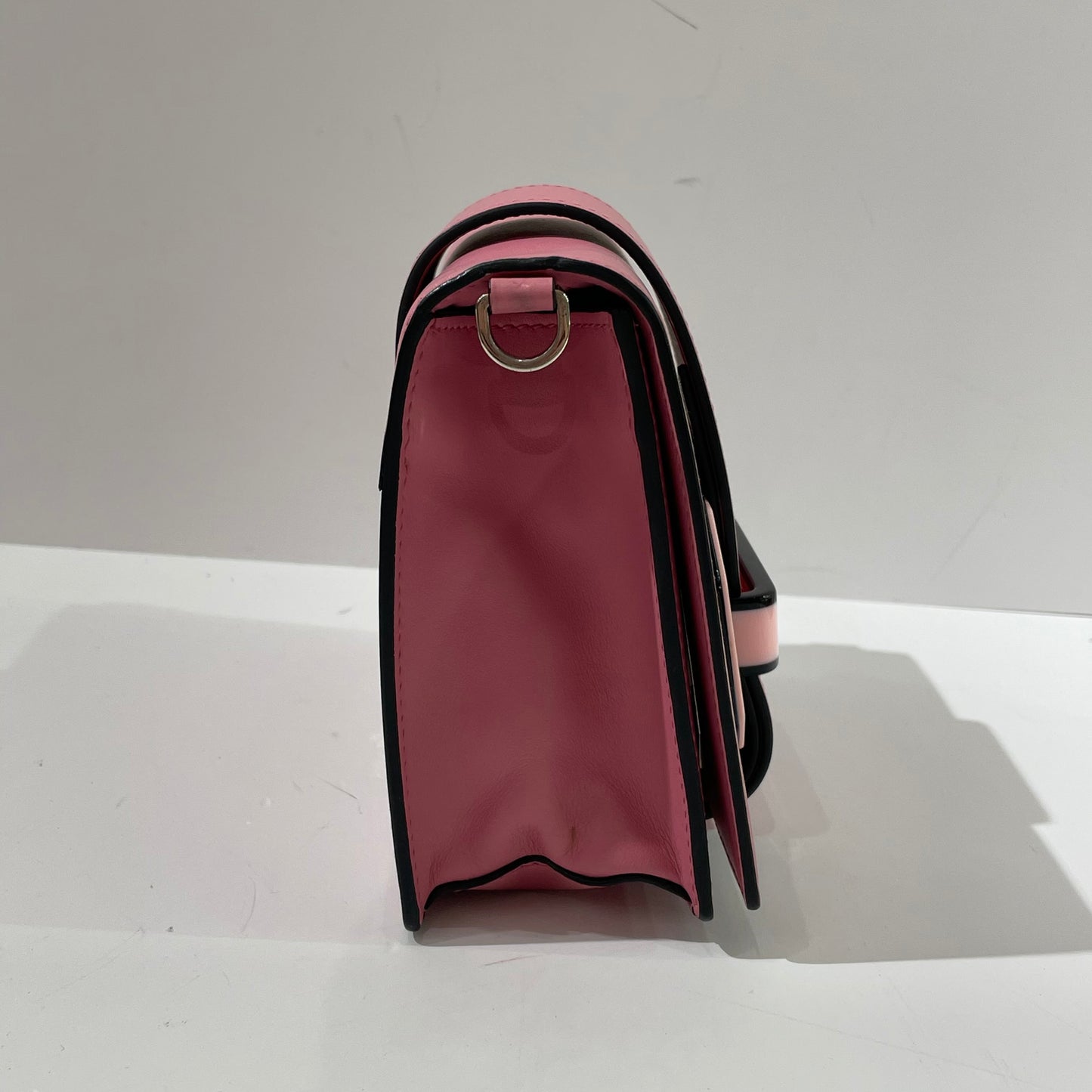 Prada - Tongue Flap Bag - Leather - Pink - (mini)