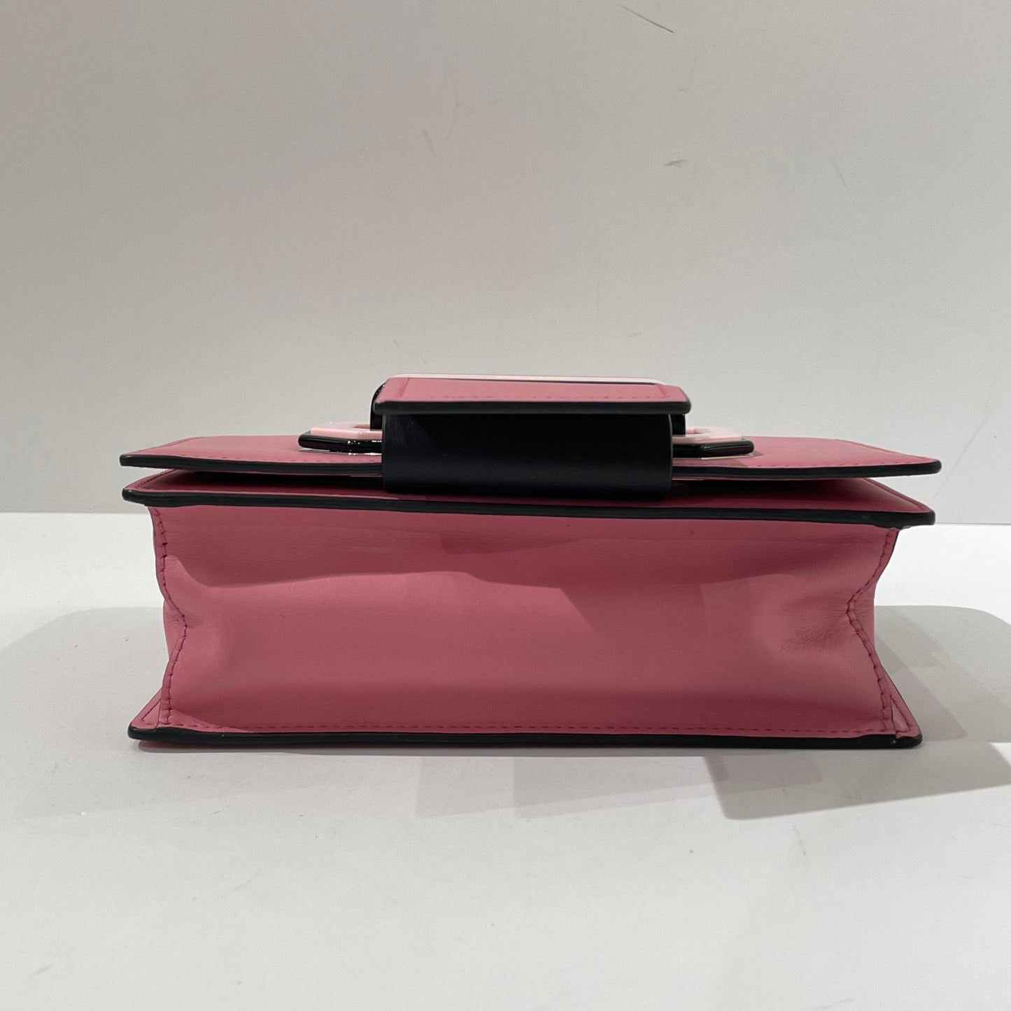 Prada - Tongue Flap Bag - Leather - Pink - (mini)