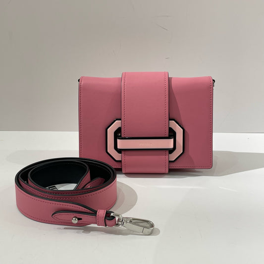 Prada - Tongue Flap Bag - Leather - Pink - (mini)
