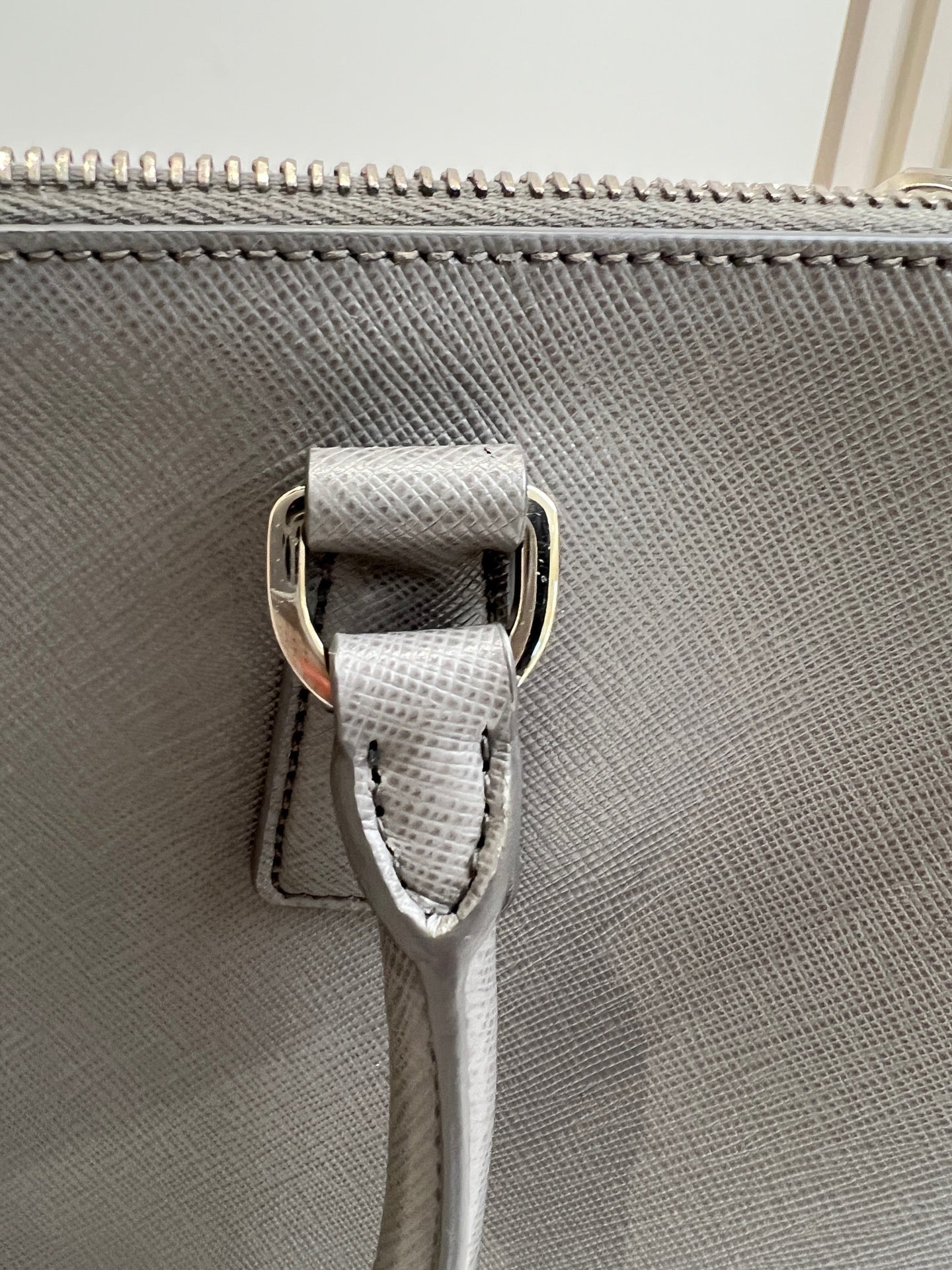 Prada - Top Handle Bag - Leather - Grey - (Large)