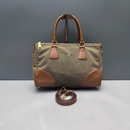 Prada - Tote Bag - Cloth - Brown - (large)