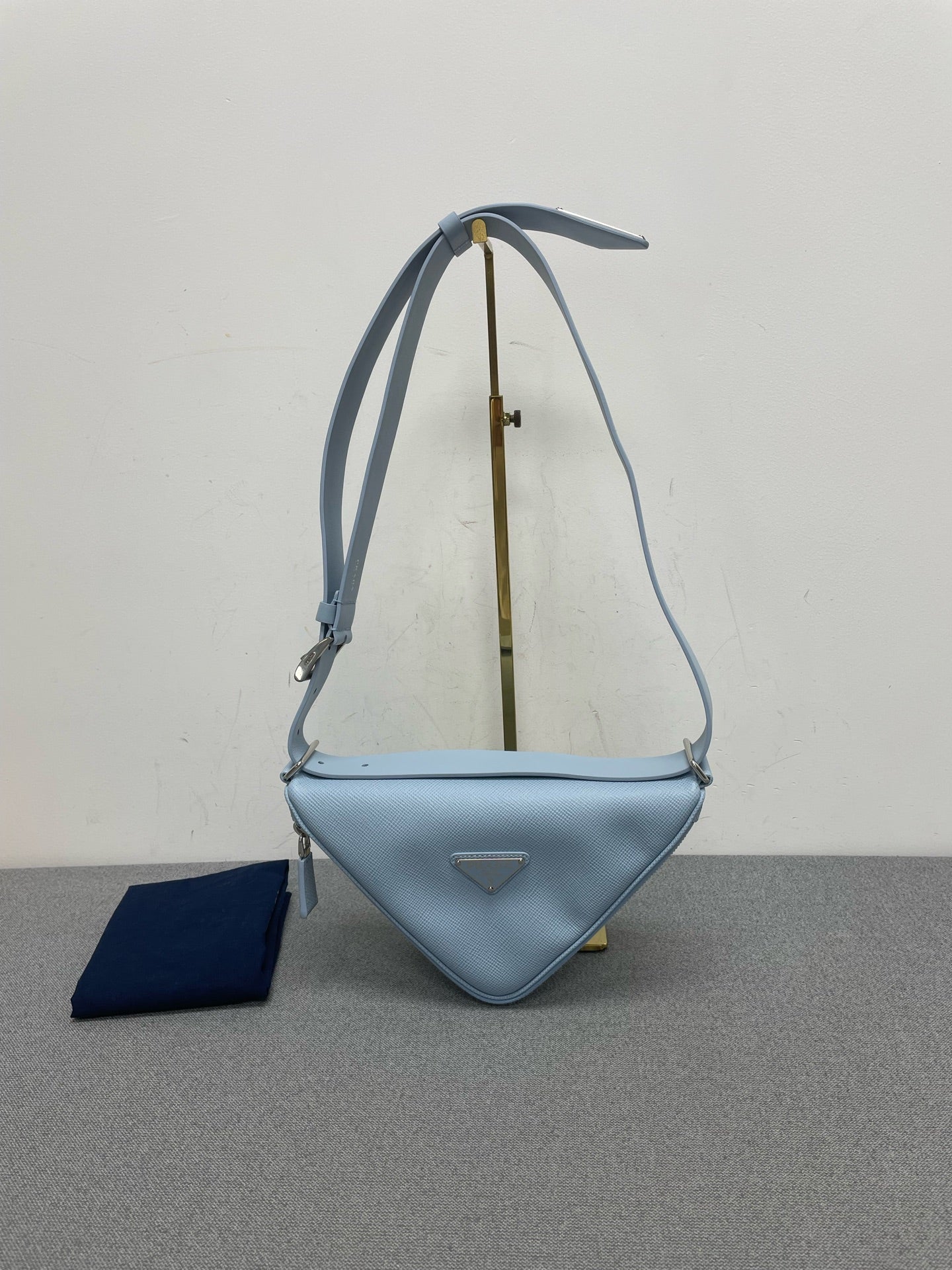 Prada - Triangle Bag - Leather - Blue - (mini)