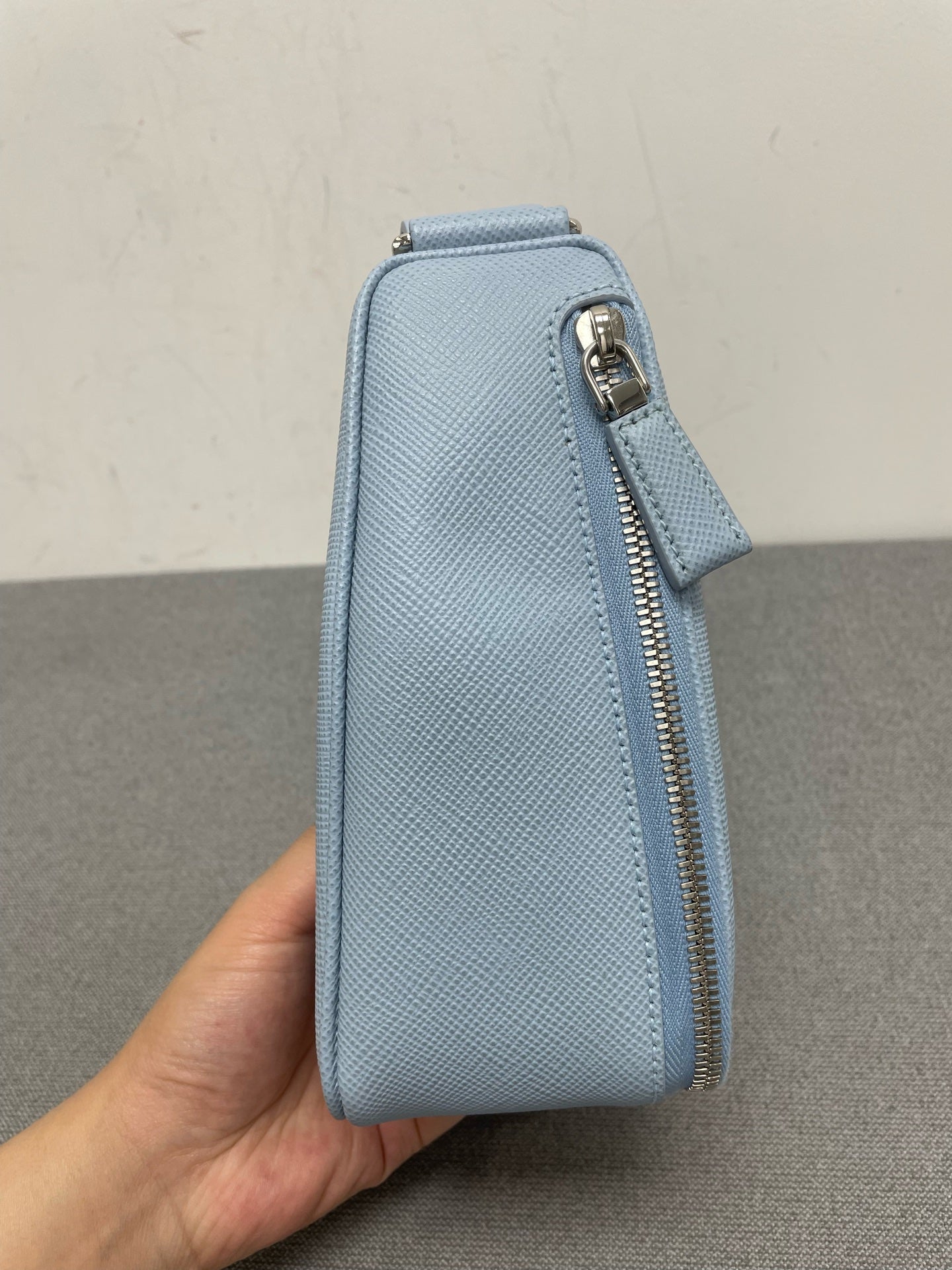 Prada - Triangle Bag - Leather - Blue - (mini)