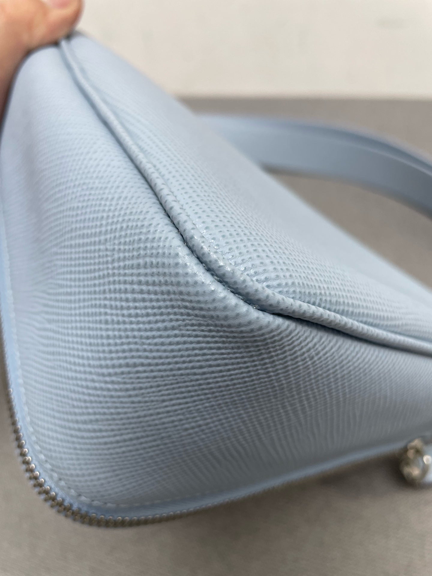 Prada - Triangle Bag - Leather - Blue - (mini)
