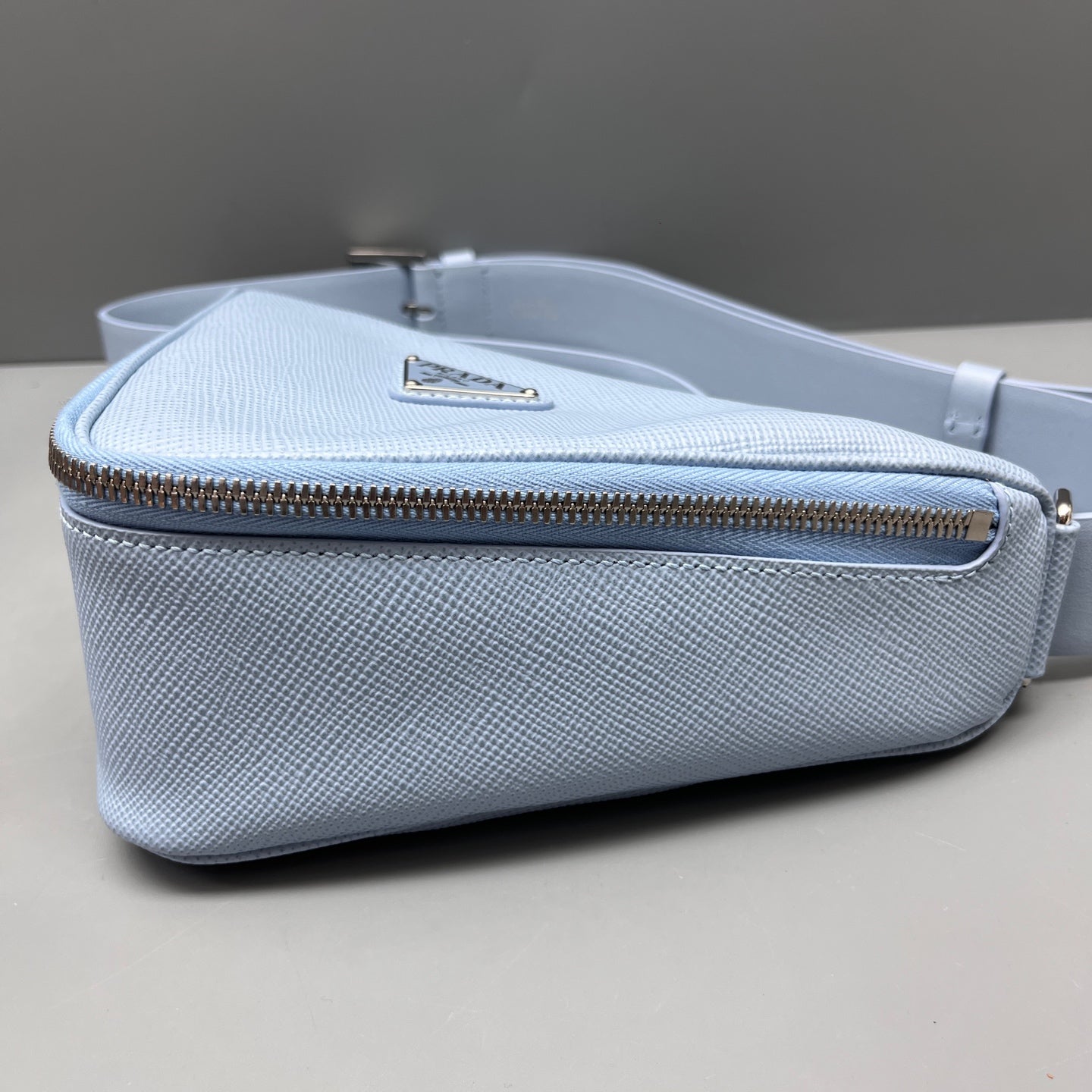 Prada - Triangle Bag - Saffiano leather - Light Blue with Silver-Tone Hardware - (mini)