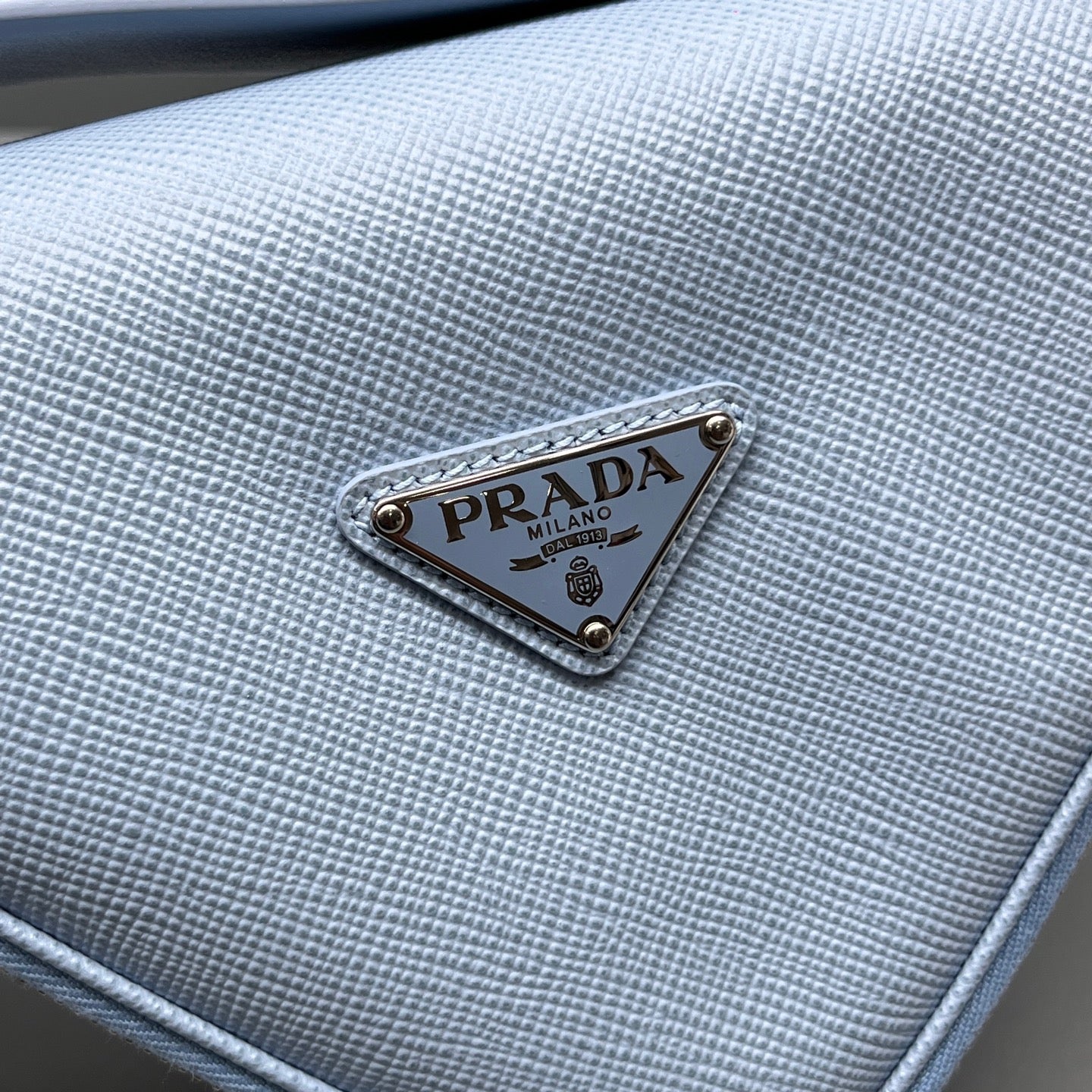 Prada - Triangle Bag - Saffiano leather - Light Blue with Silver-Tone Hardware - (mini)