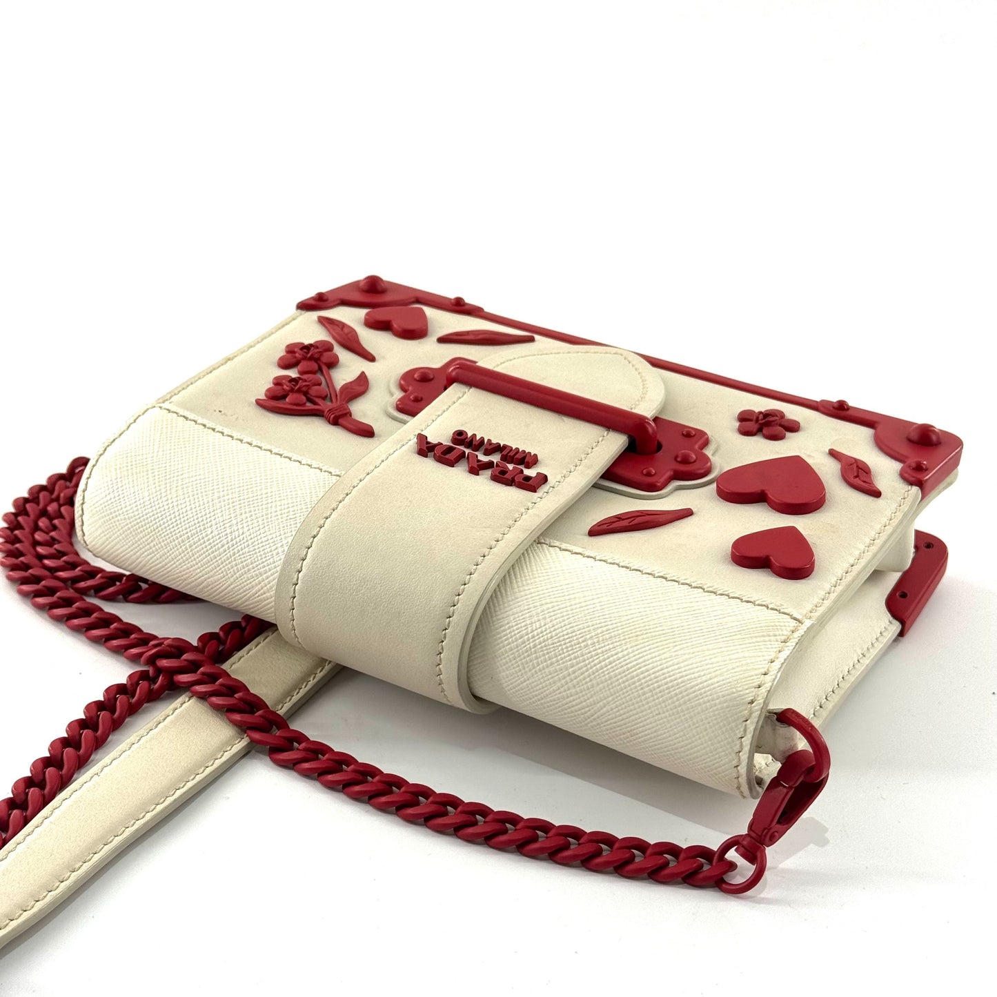Prada - Valentine's Day Limited Edition Palace Box Bag - Leather - White - (mini)