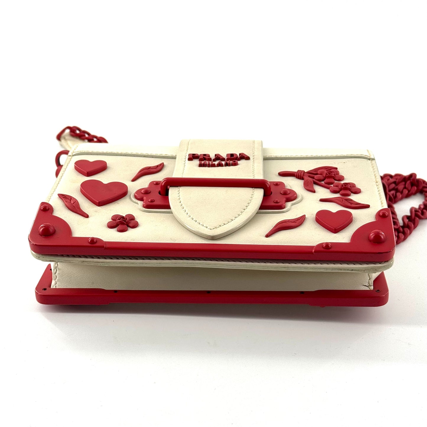Prada - Valentine's Day Limited Edition Palace Box Bag - Leather - White - (mini)