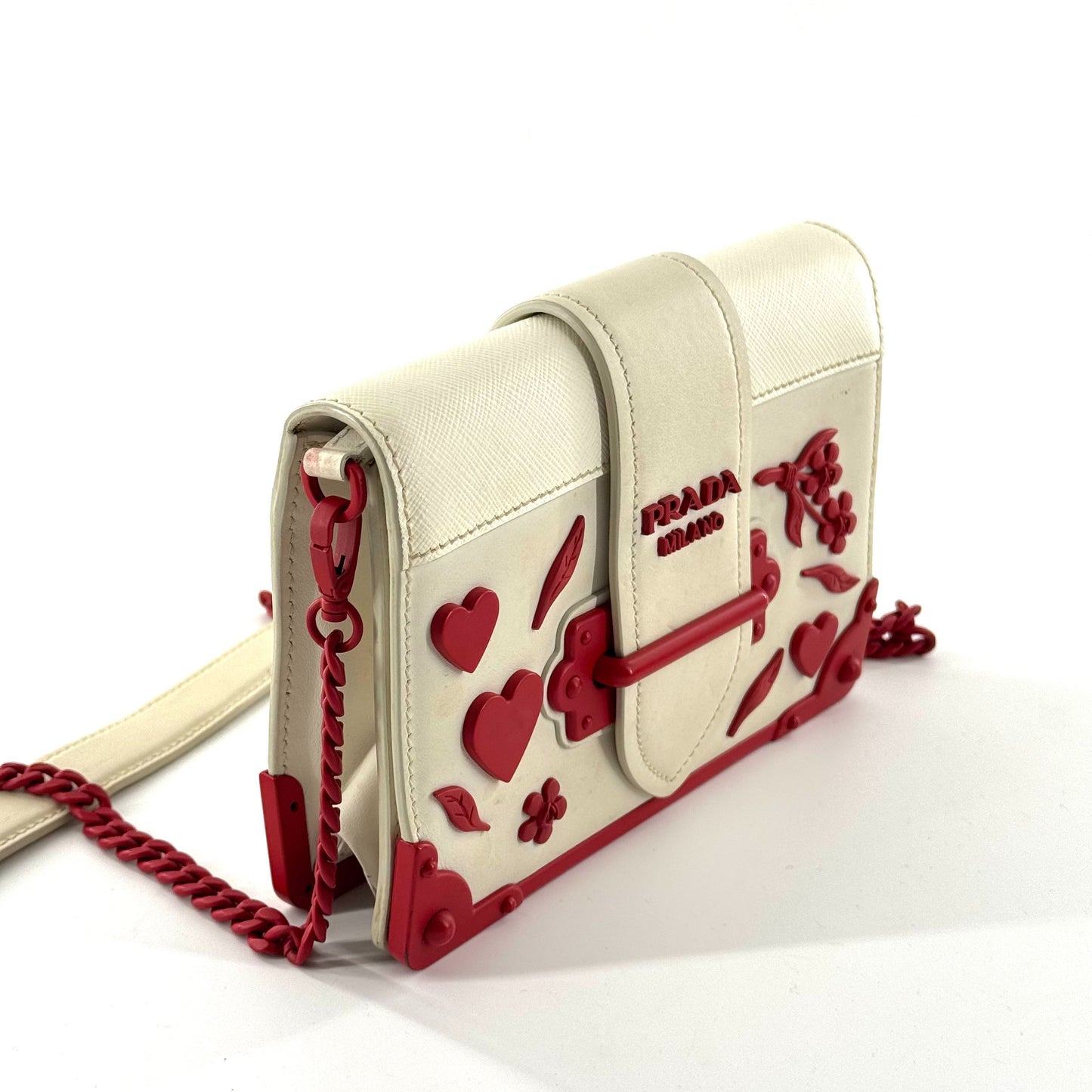 Prada - Valentine's Day Limited Edition Palace Box Bag - Leather - White - (mini)