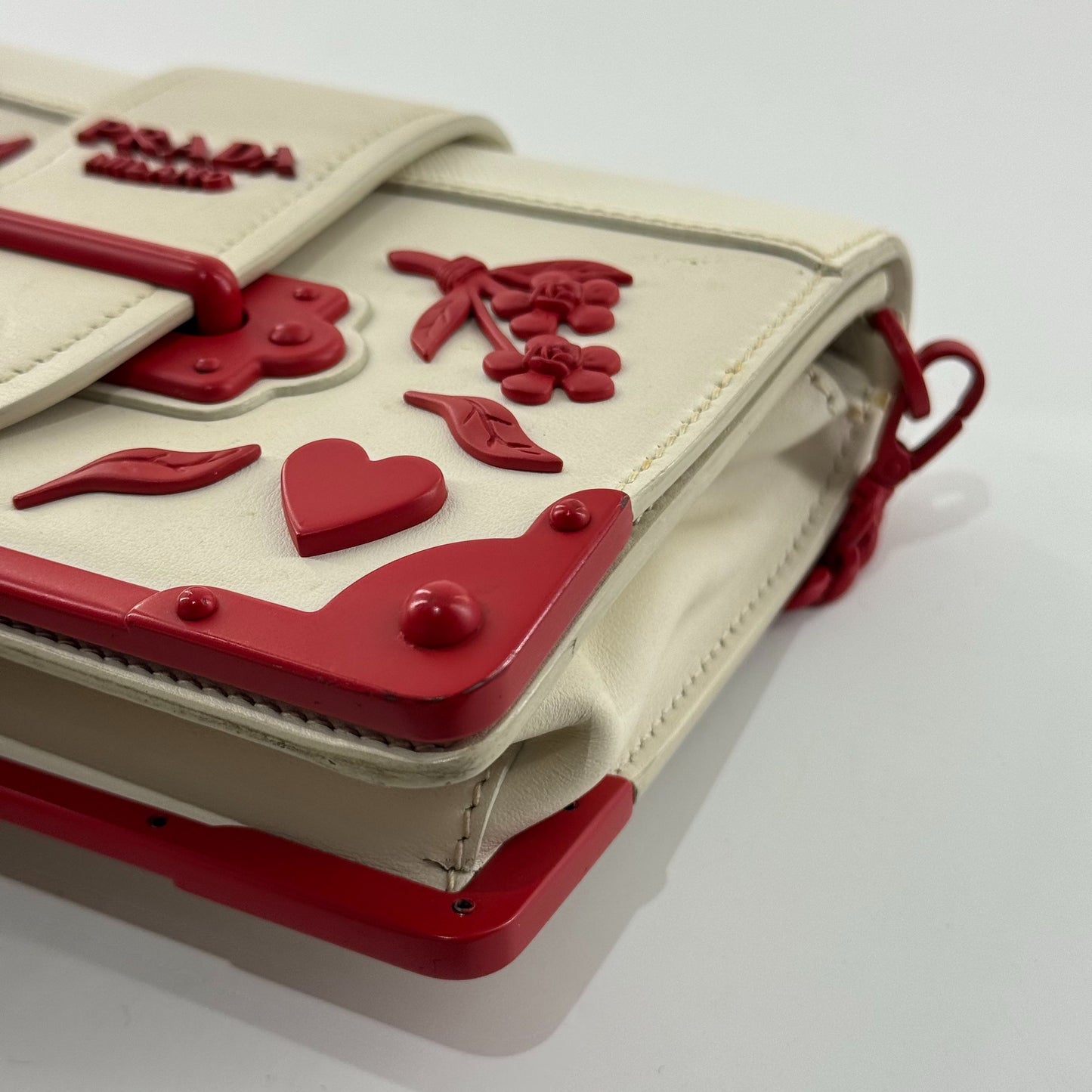 Prada - Valentine's Day Limited Edition Palace Box Bag - Leather - White - (mini)