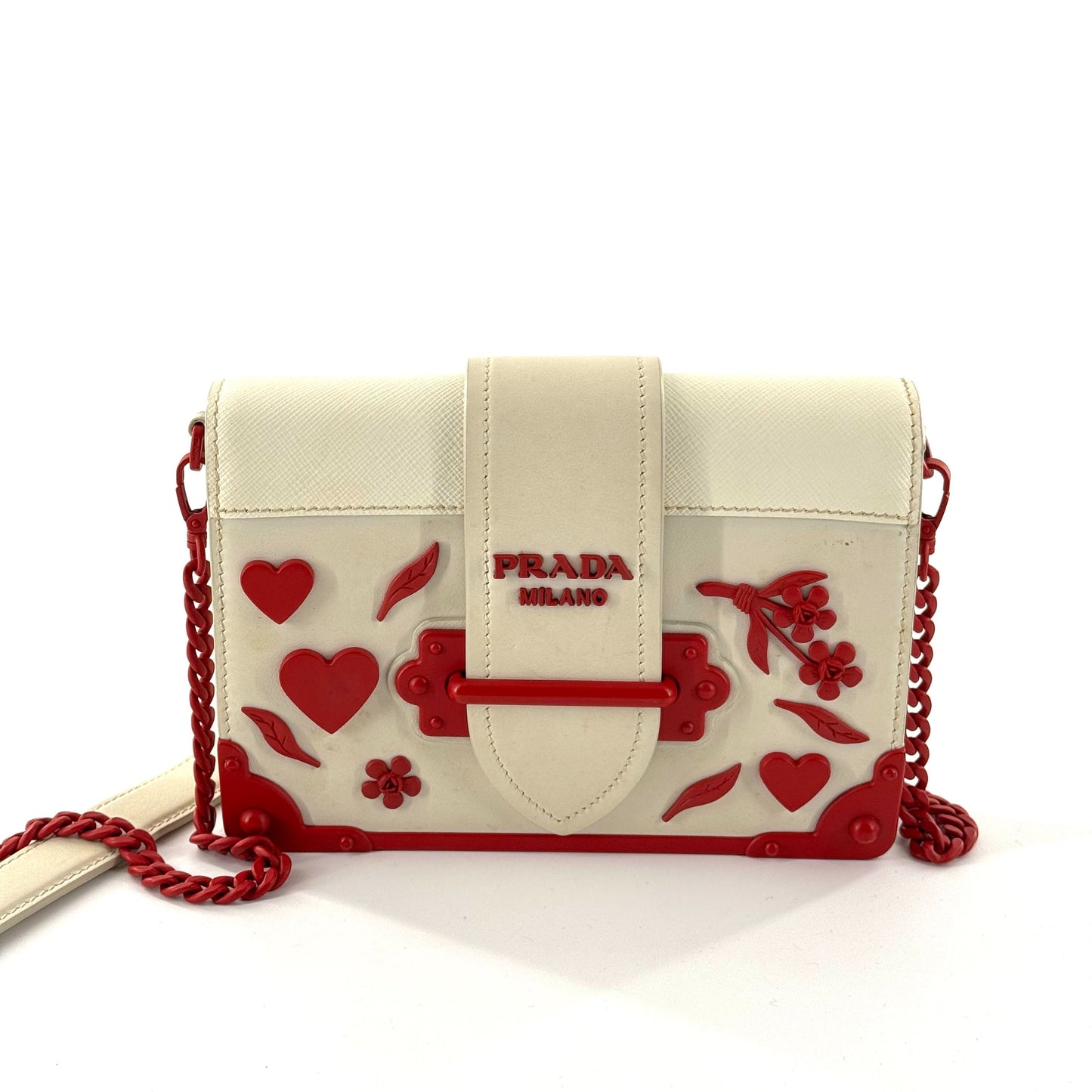 Prada - Valentine's Day Limited Edition Palace Box Bag - Leather - White - (mini)