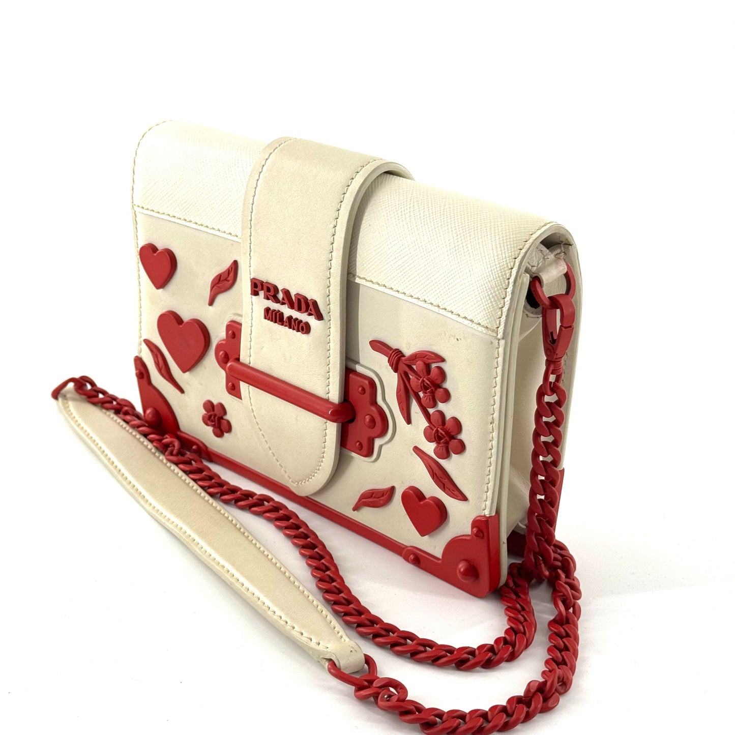 Prada - Valentine's Day Limited Edition Palace Box Bag - Leather - White - (mini)