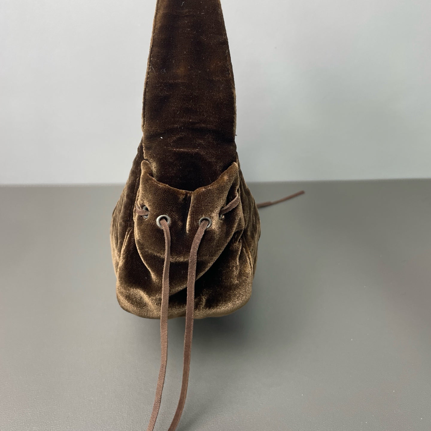 Prada - Velvet Cloud Dumpling Bag - Brushed velvet - Brown - (small)