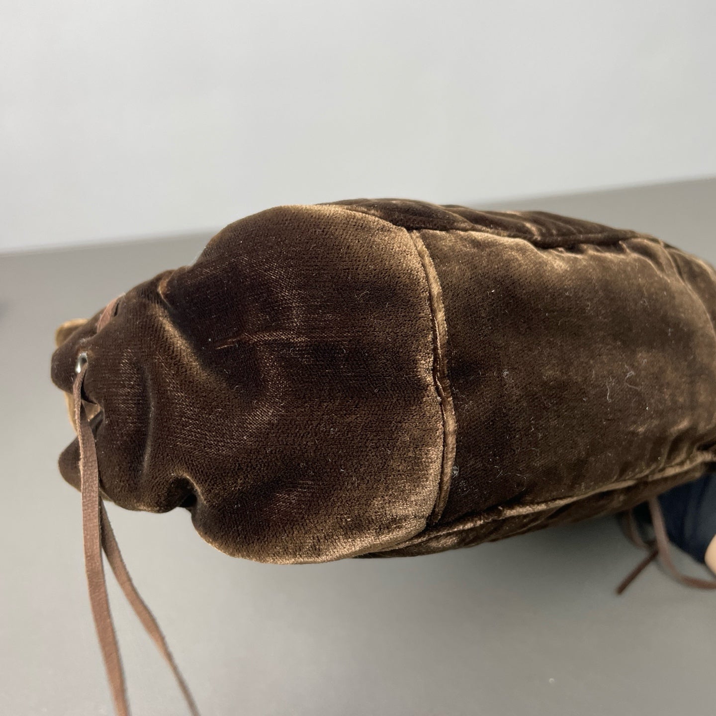 Prada - Velvet Cloud Dumpling Bag - Brushed velvet - Brown - (small)