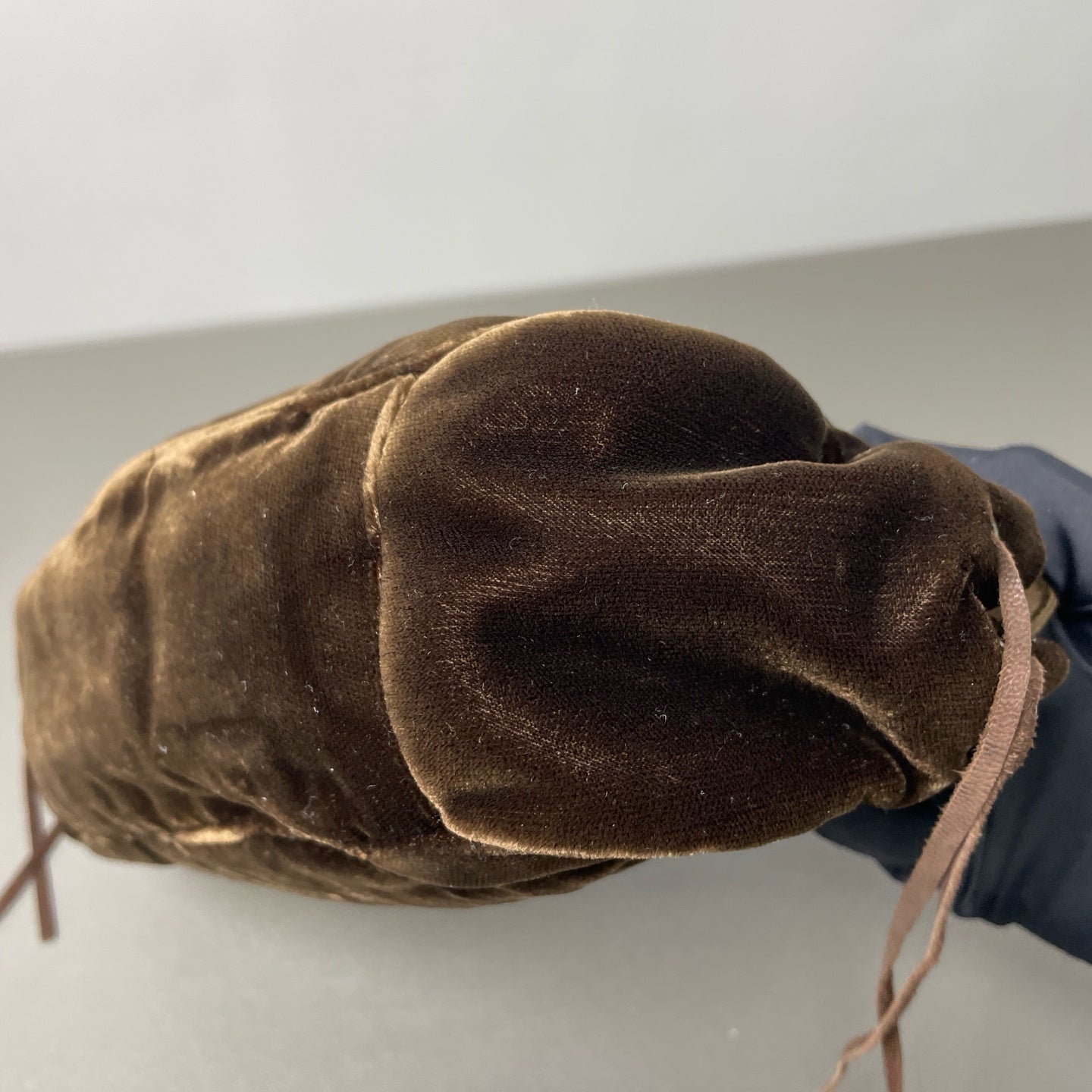 Prada - Velvet Cloud Dumpling Bag - Brushed velvet - Brown - (small)