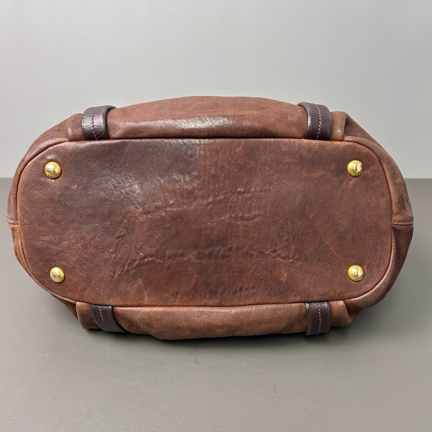 Prada - Vintage Gathered Buckle Tote - Leather - Brown - (large)