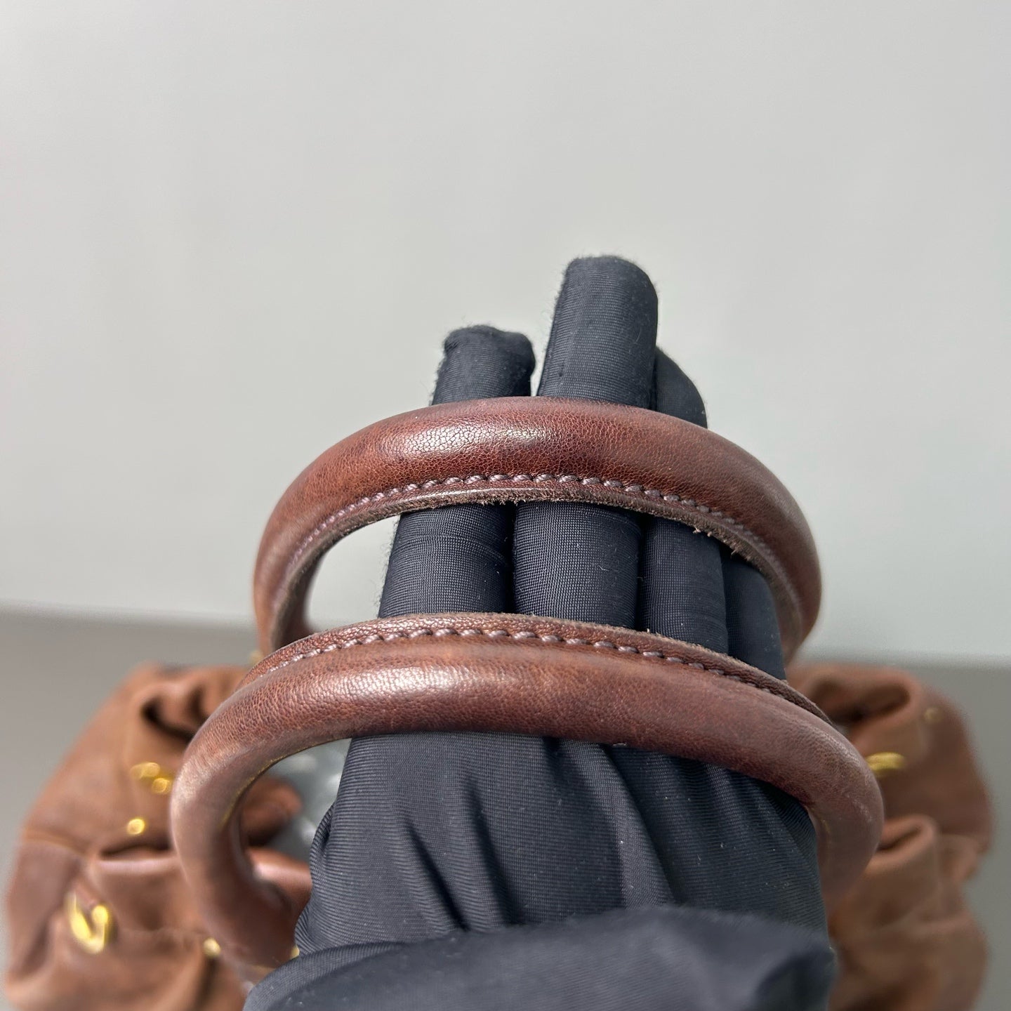 Prada - Vintage Gathered Buckle Tote - Leather - Brown - (large)