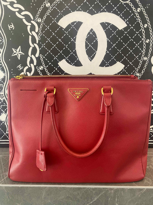 Prada - Vitello Daino Tote - Leather - Red - (large)
