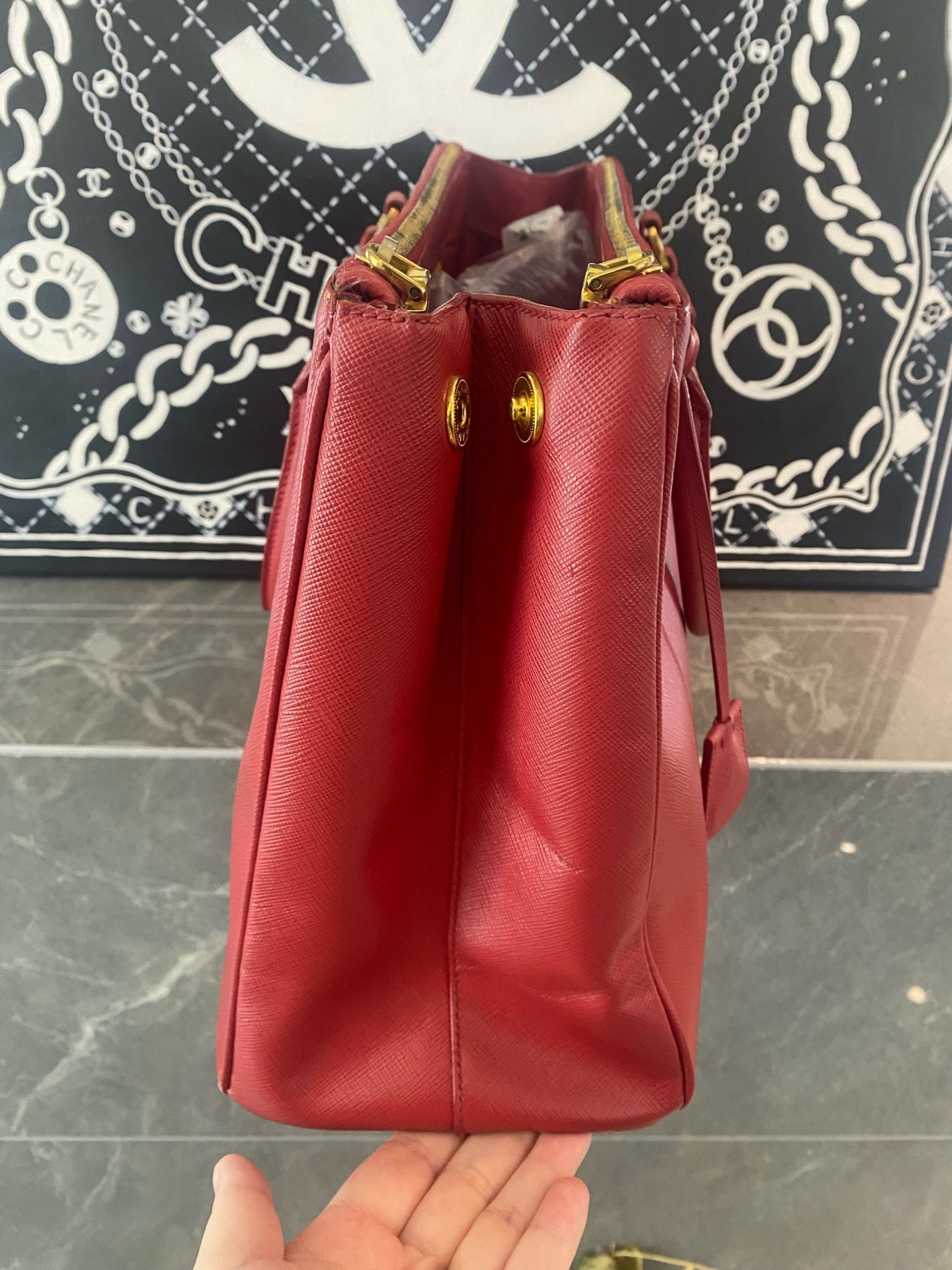Prada - Vitello Daino Tote - Leather - Red - (large)