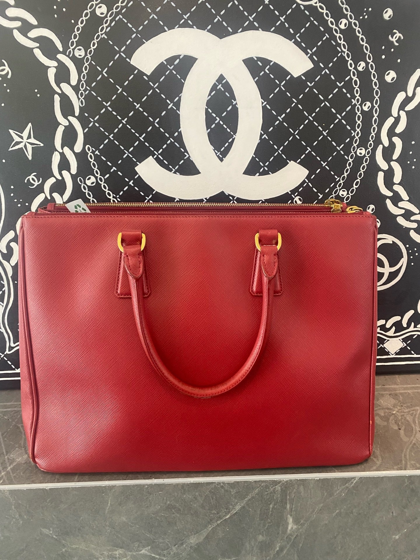 Prada - Vitello Daino Tote - Leather - Red - (large)