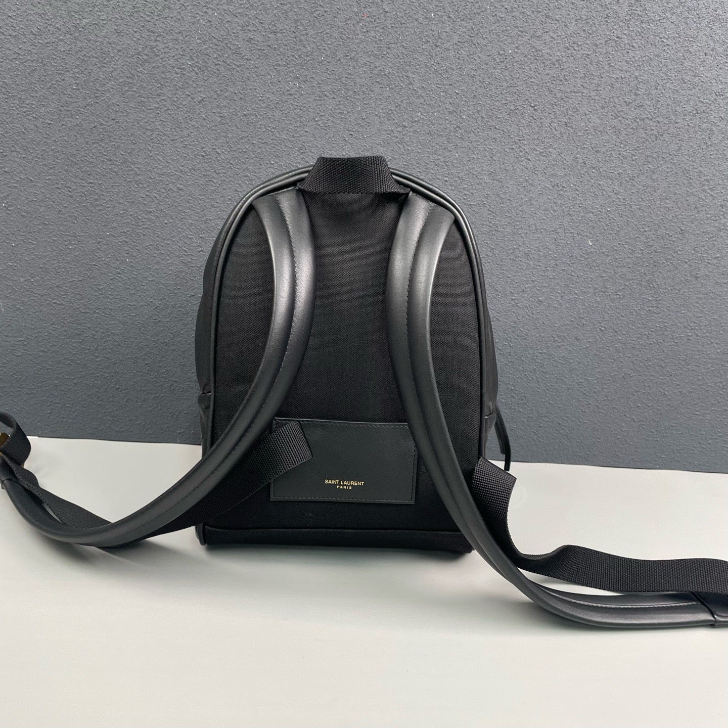 Saint Laurent - Backpack - Leather and canvas - Black - (mini)