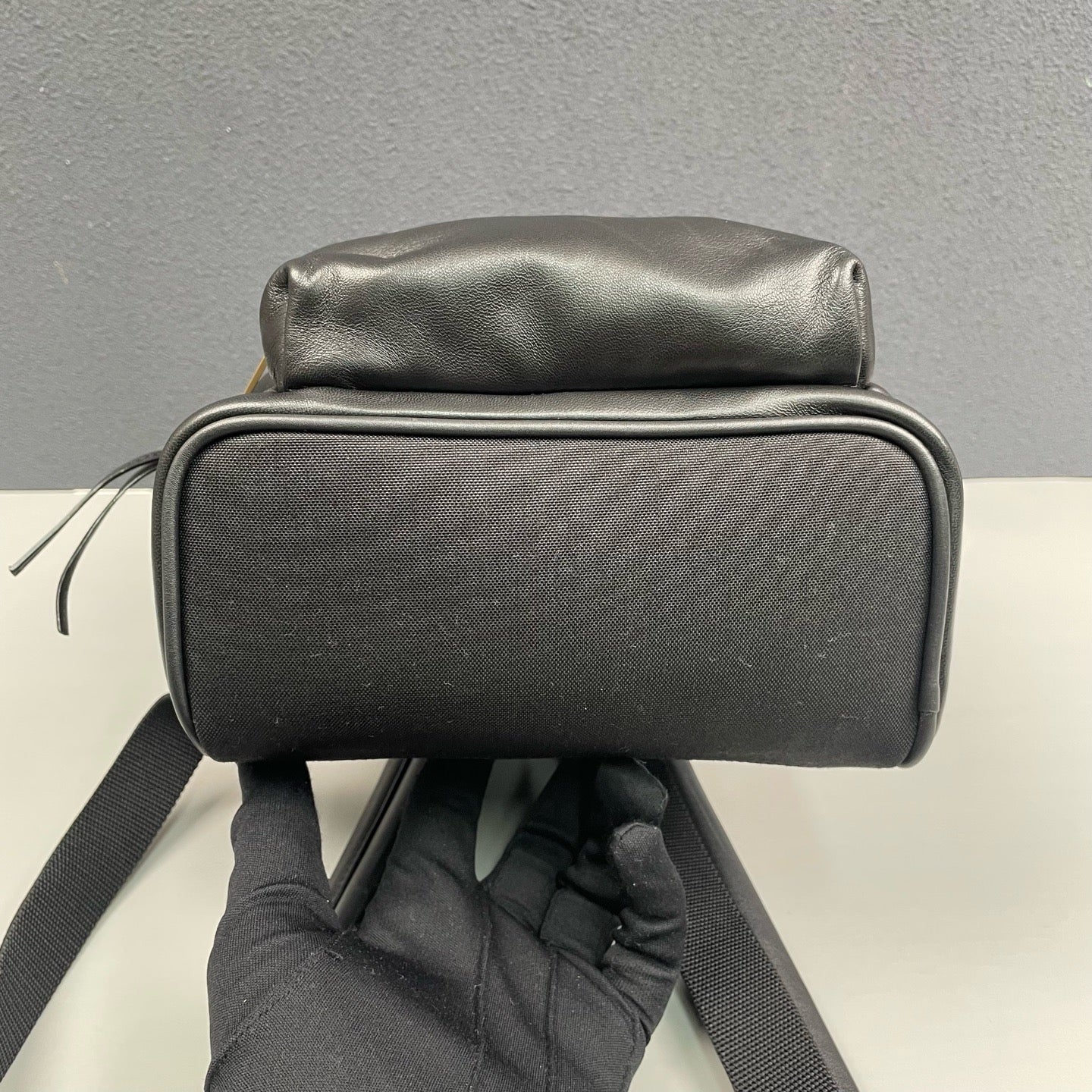 Saint Laurent - Backpack - Leather and canvas - Black - (mini)