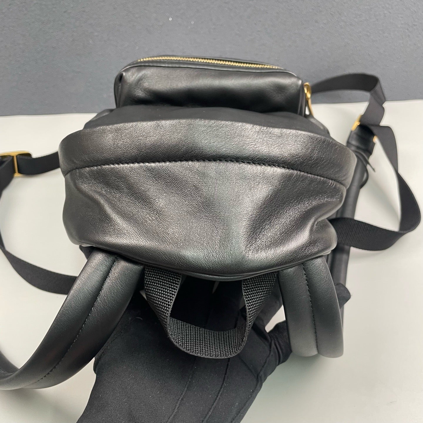 Saint Laurent - Backpack - Leather and canvas - Black - (mini)