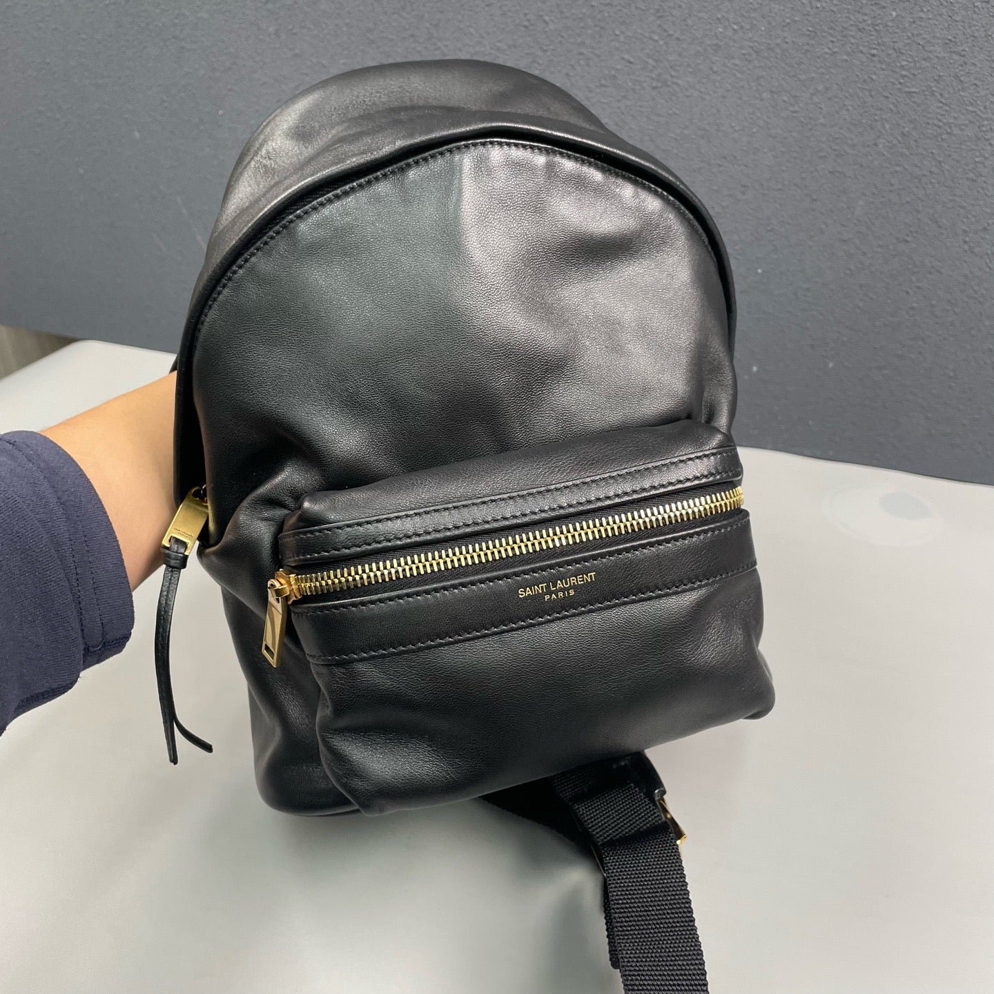 Saint Laurent - Backpack - Leather and canvas - Black - (mini)