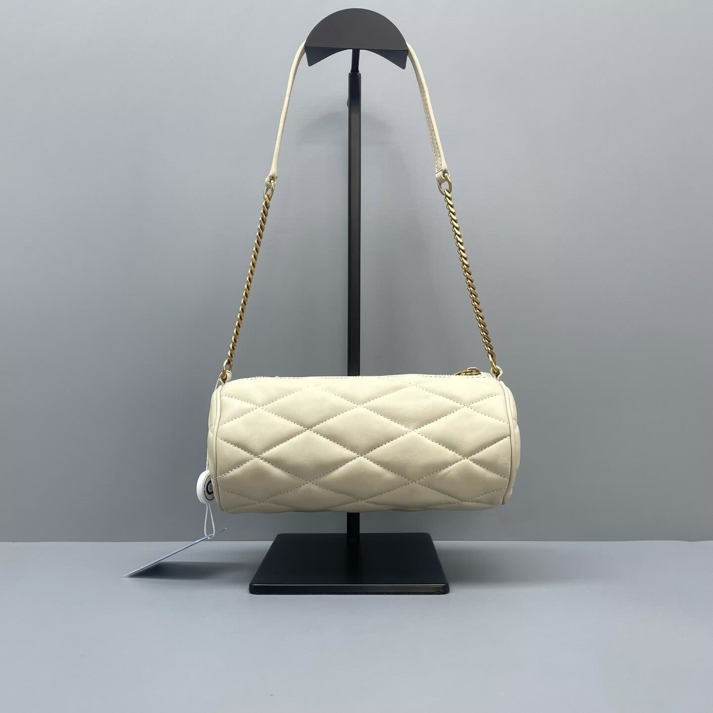 Saint Laurent - Barrel Bag - Quilted leather - White with Gold-Tone Hardware - (mini)