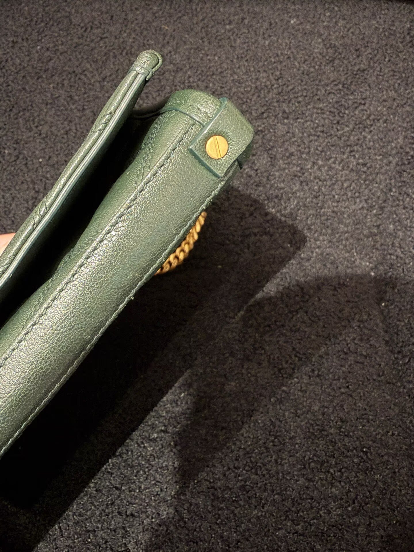 Saint Laurent - Becky - Leather - Dark Green with Gold-Tone Hardware - (Medium)