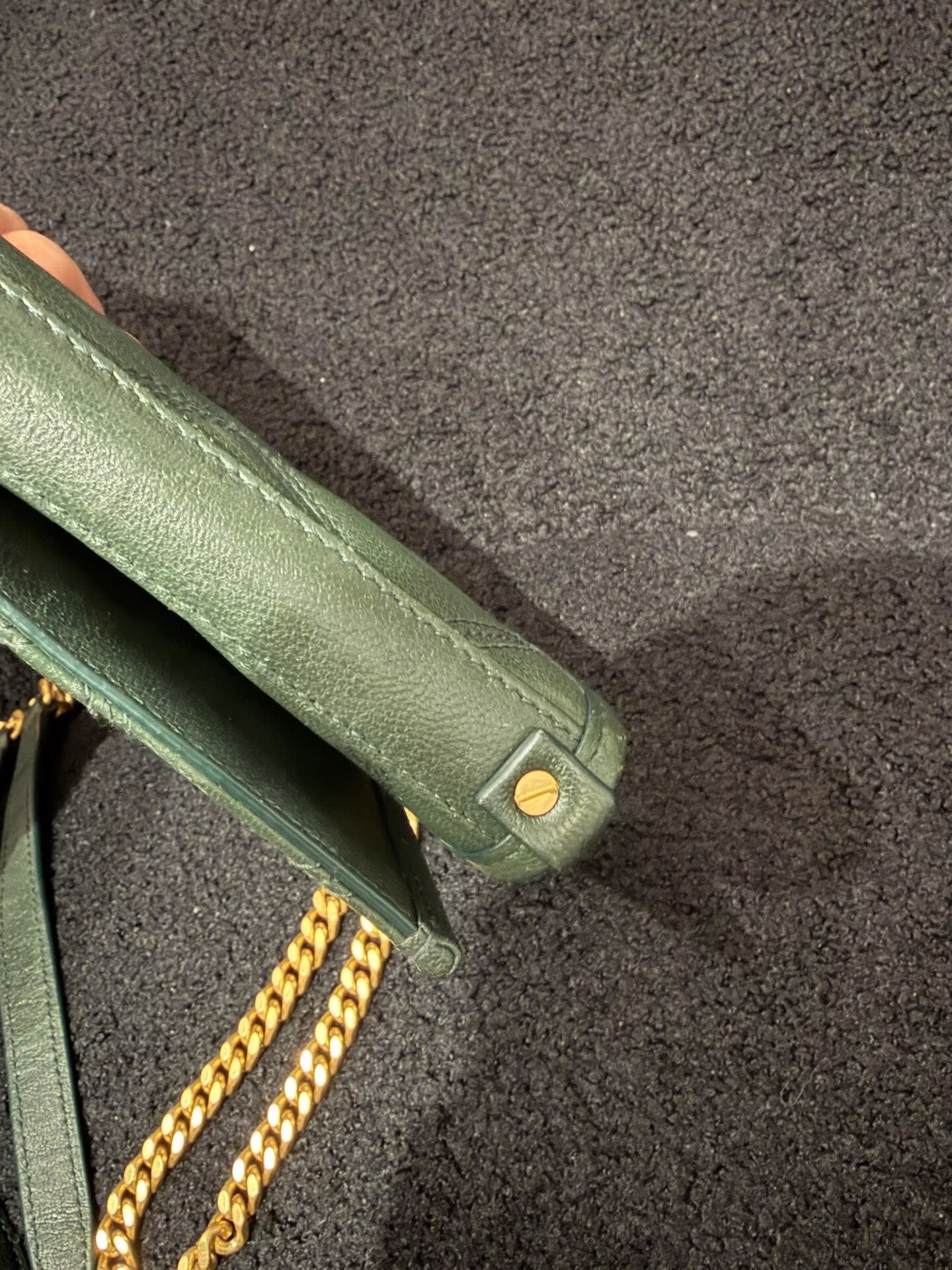 Saint Laurent - Becky - Leather - Dark Green with Gold-Tone Hardware - (Medium)